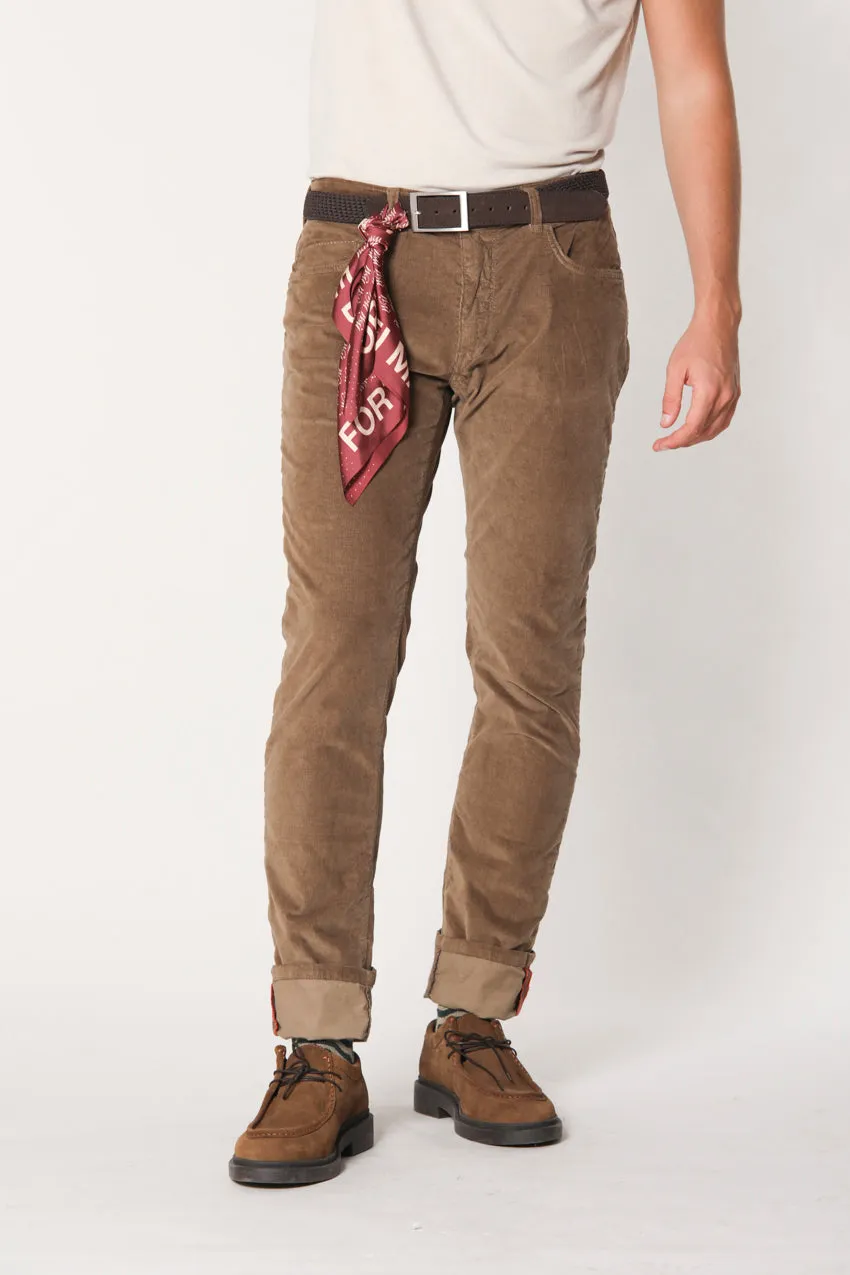 Harris 5 Pockets man pant in 1000 striped velvet slim sold by Mason's