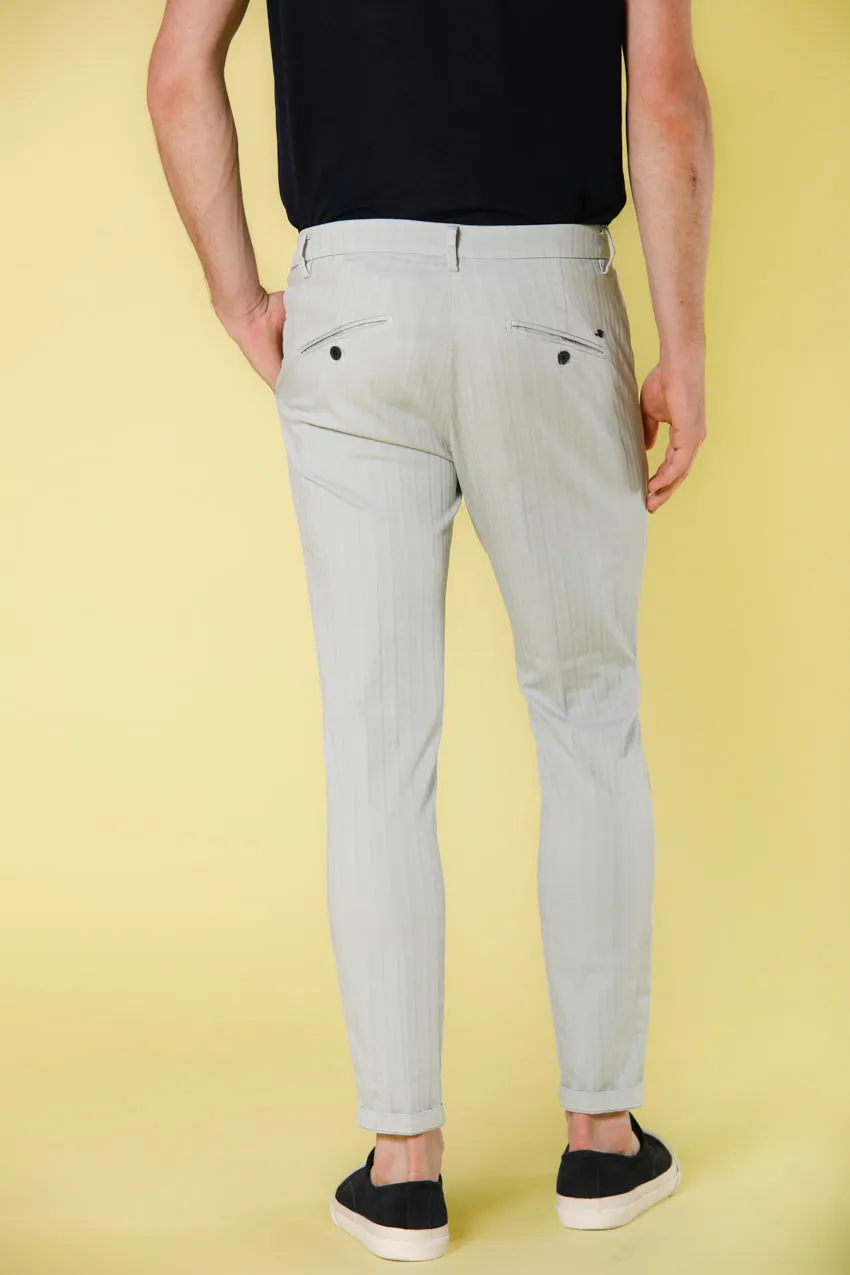 Osaka Style men's chino pants in stretch cotton with resca 3D pattern carrot fit sold by Mason's product image thumbnail 3