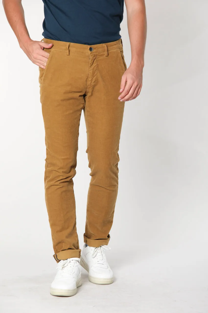 Torino Style man chino pants in velvet 1500 stripes slim ① sold by Mason's