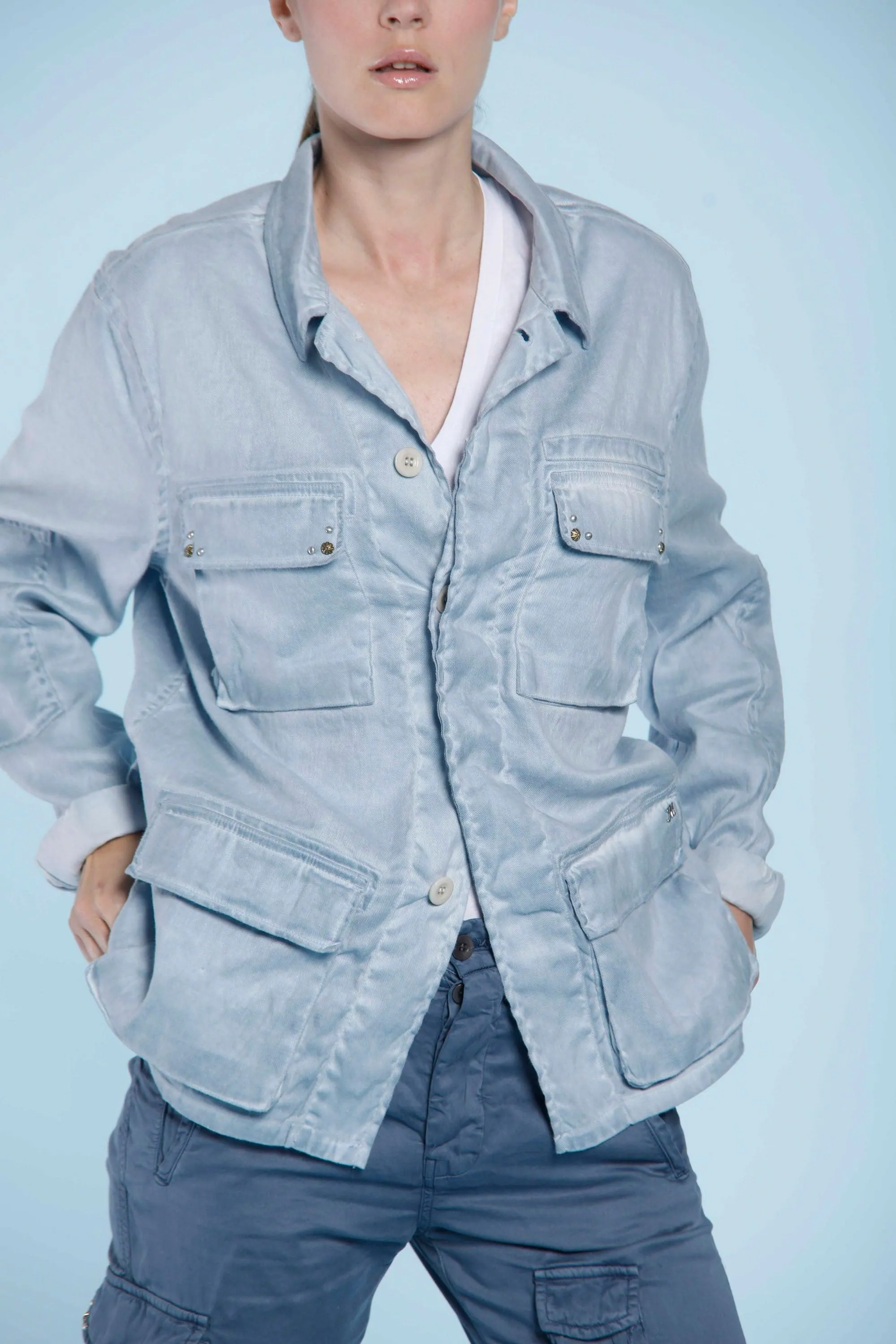 Flyshirt woman overshirt in linen and cotton Icon Washes sold by Mason's product image thumbnail 2