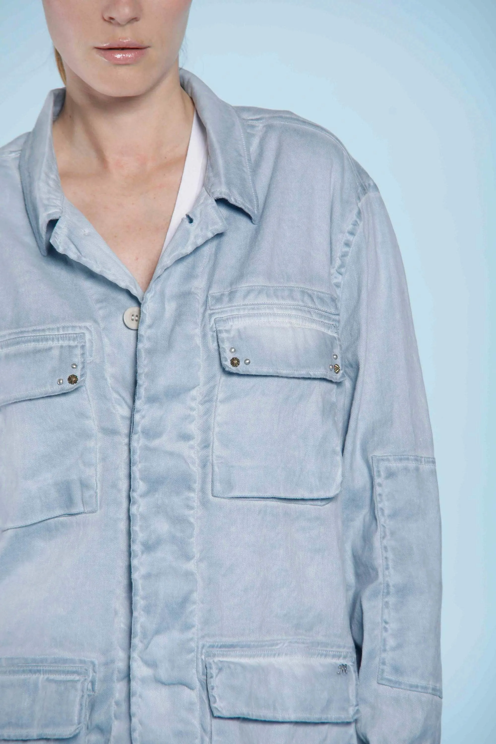 Flyshirt woman overshirt in linen and cotton Icon Washes sold by Mason's product image thumbnail 3