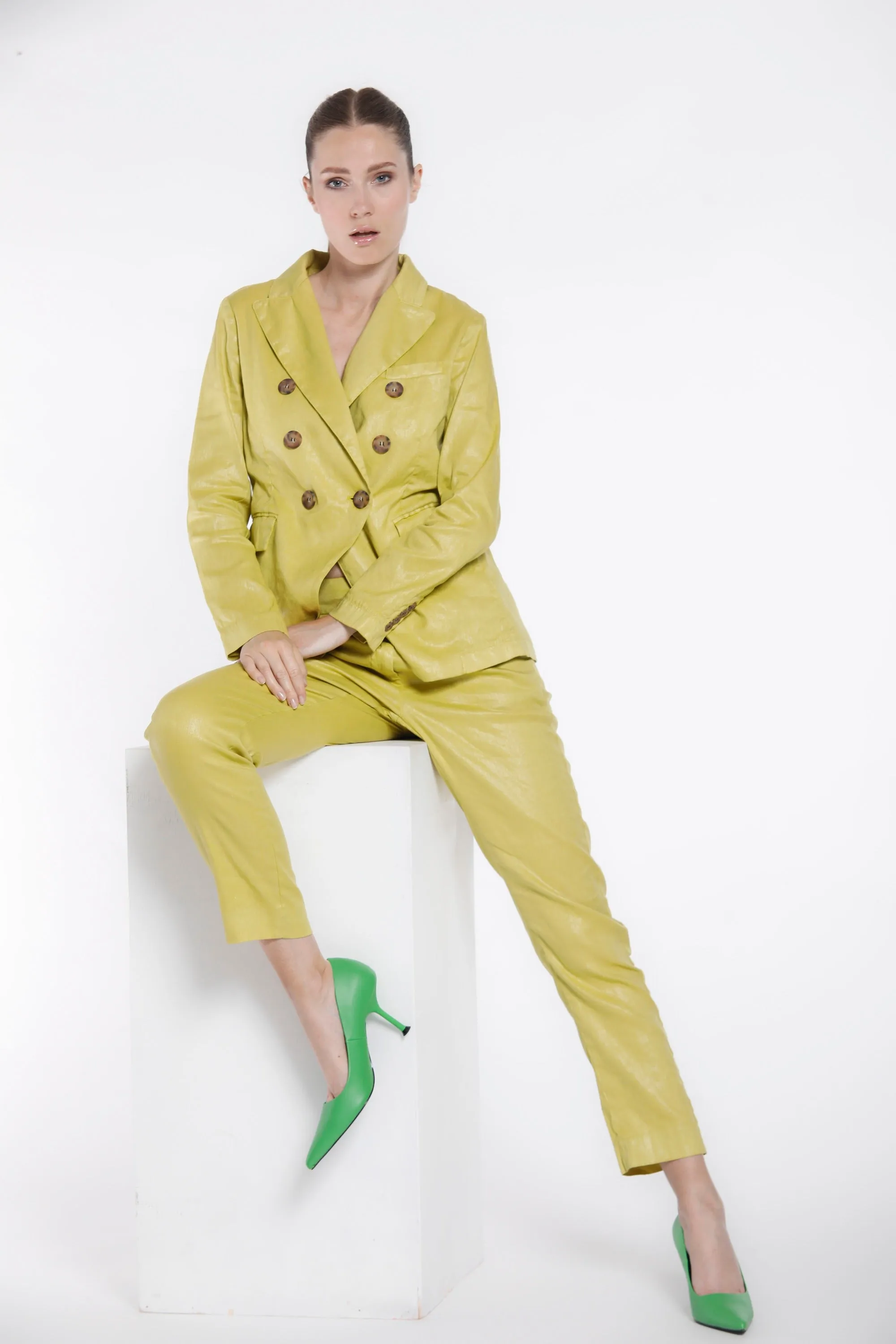 Caroline woman double breasted blazer in linen and cotton sold by Mason's product image thumbnail 4