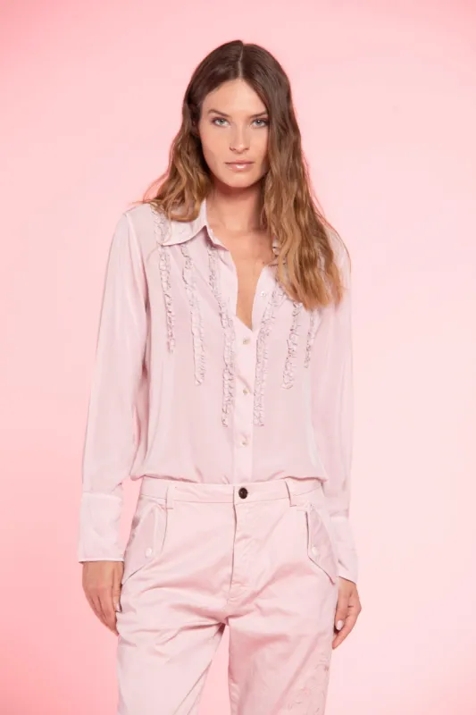 Nicole woman long-sleeved viscose shirt with ruffles sold by Mason's