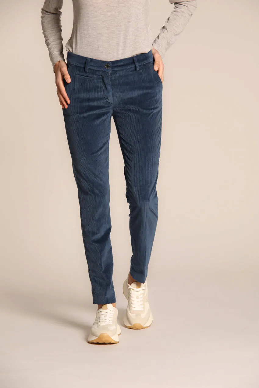 New York Slim women's chino pants in velvet corduroy slim fit sold by Mason's