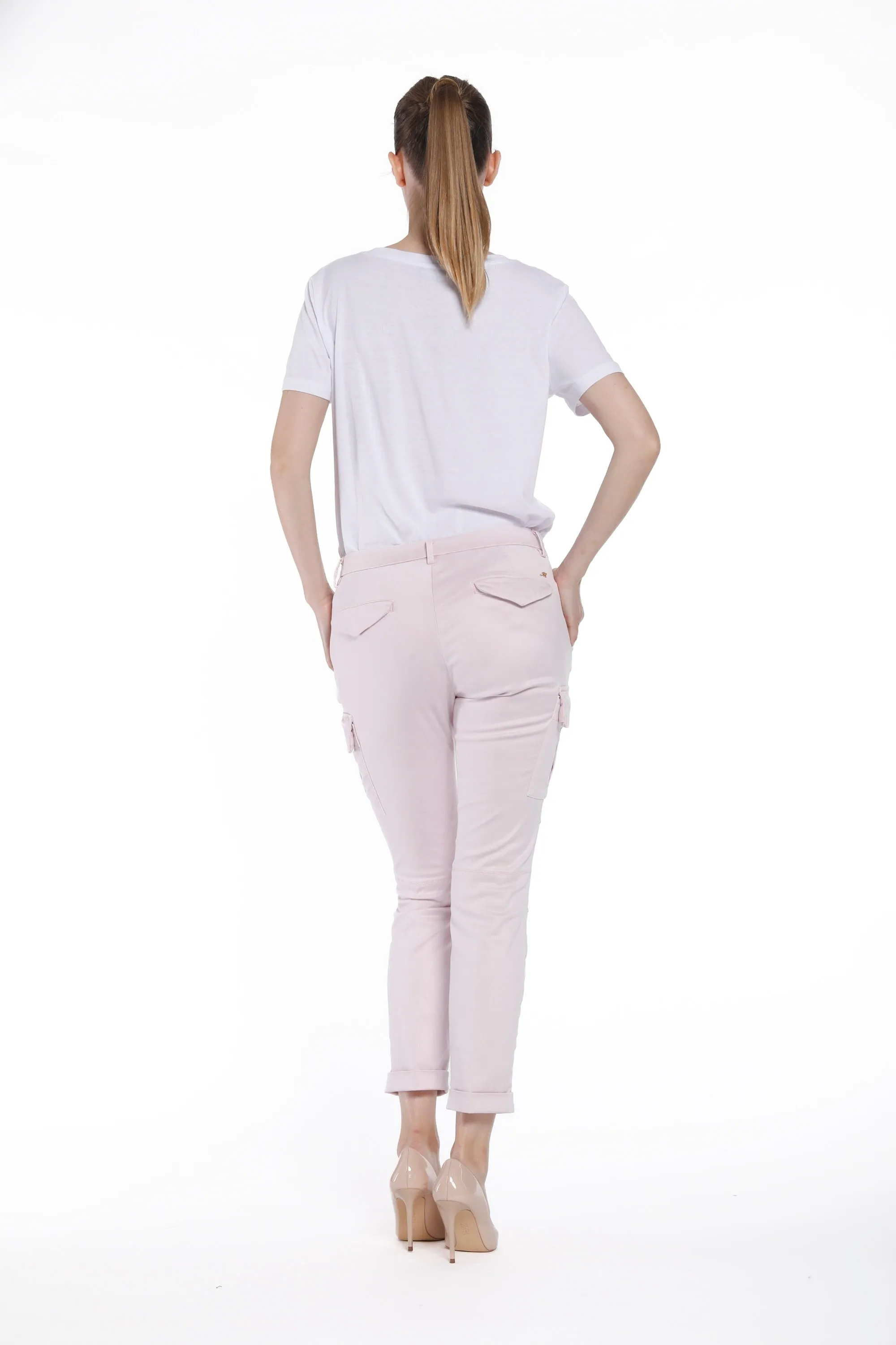 Chile City woman cargo pants in stretch satin icon washes curvy sold by Mason's product image thumbnail 5