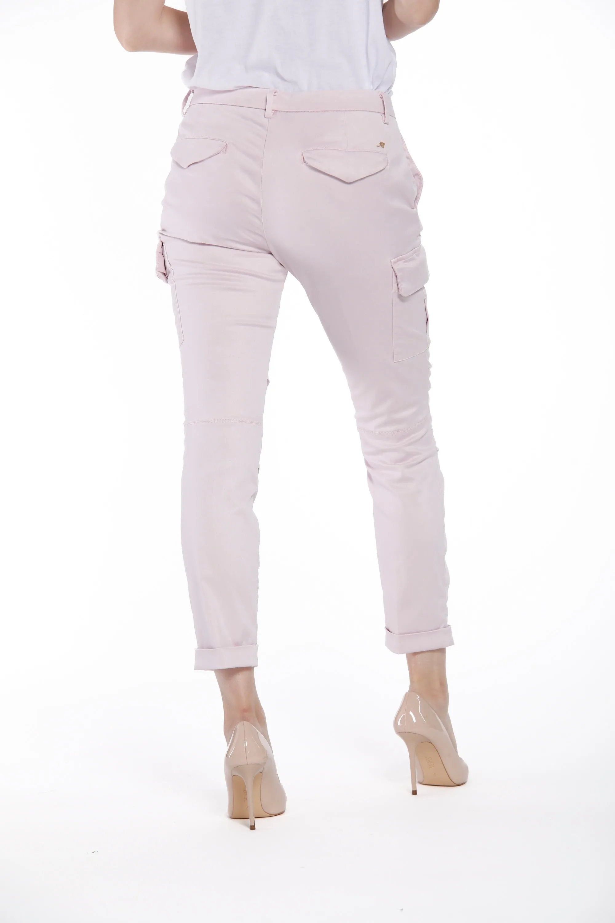 Chile City woman cargo pants in stretch satin icon washes curvy sold by Mason's product image thumbnail 3