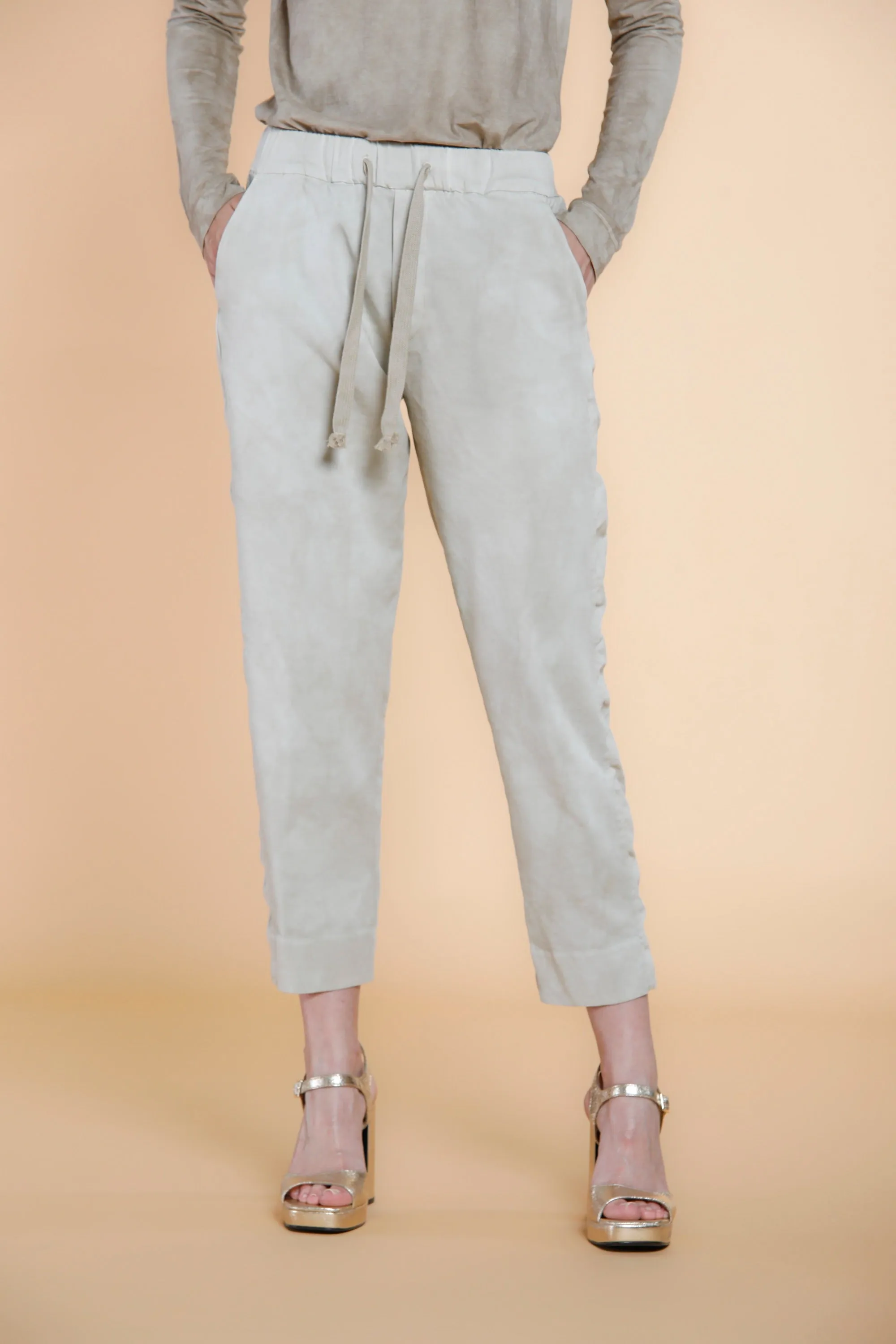 Easy Jogger Ban woman chino pants in jersey with lateral band relaxed sold by Mason's