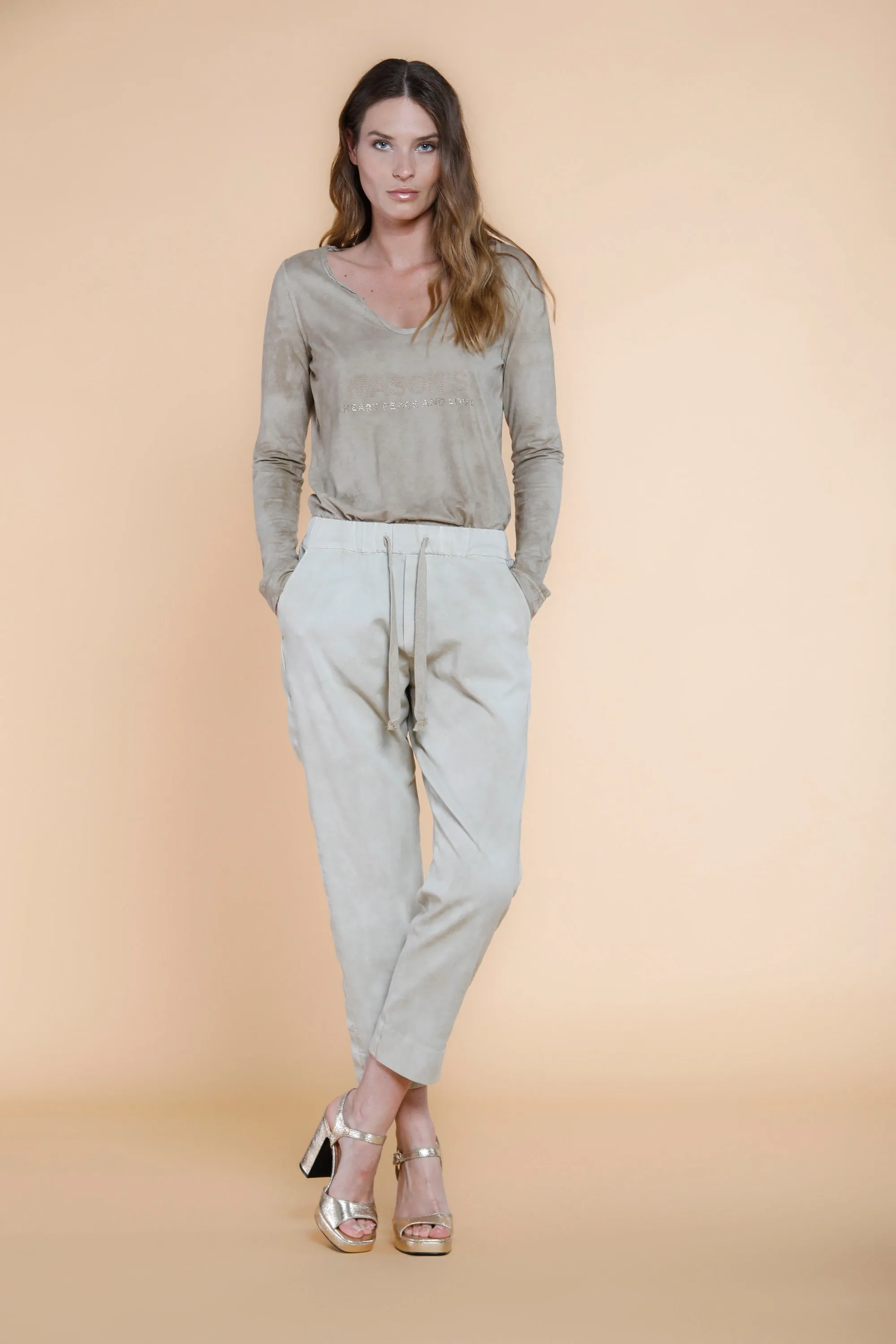 Easy Jogger Ban woman chino pants in jersey with lateral band relaxed sold by Mason's product image thumbnail 2