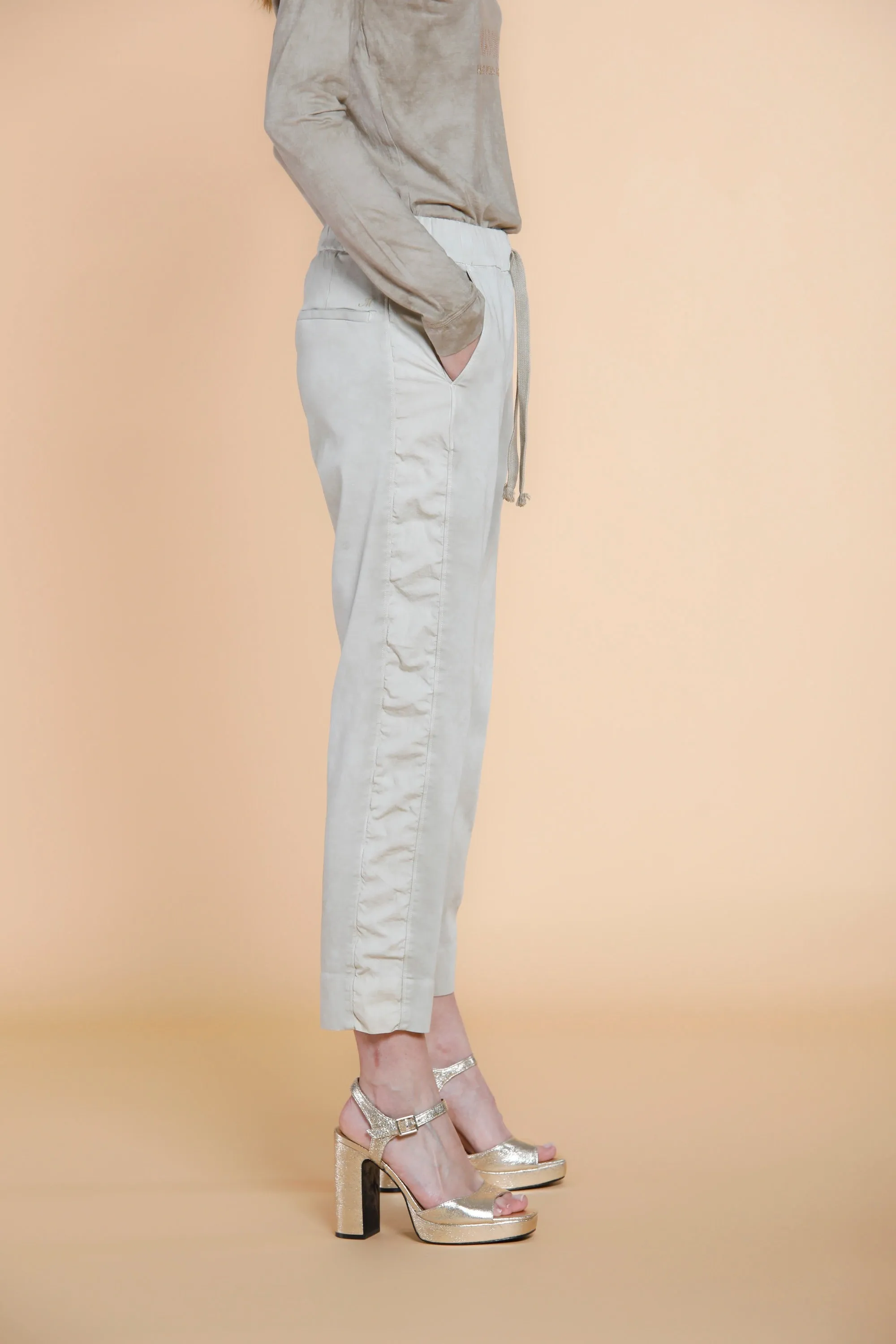 Easy Jogger Ban woman chino pants in jersey with lateral band relaxed sold by Mason's product image thumbnail 4