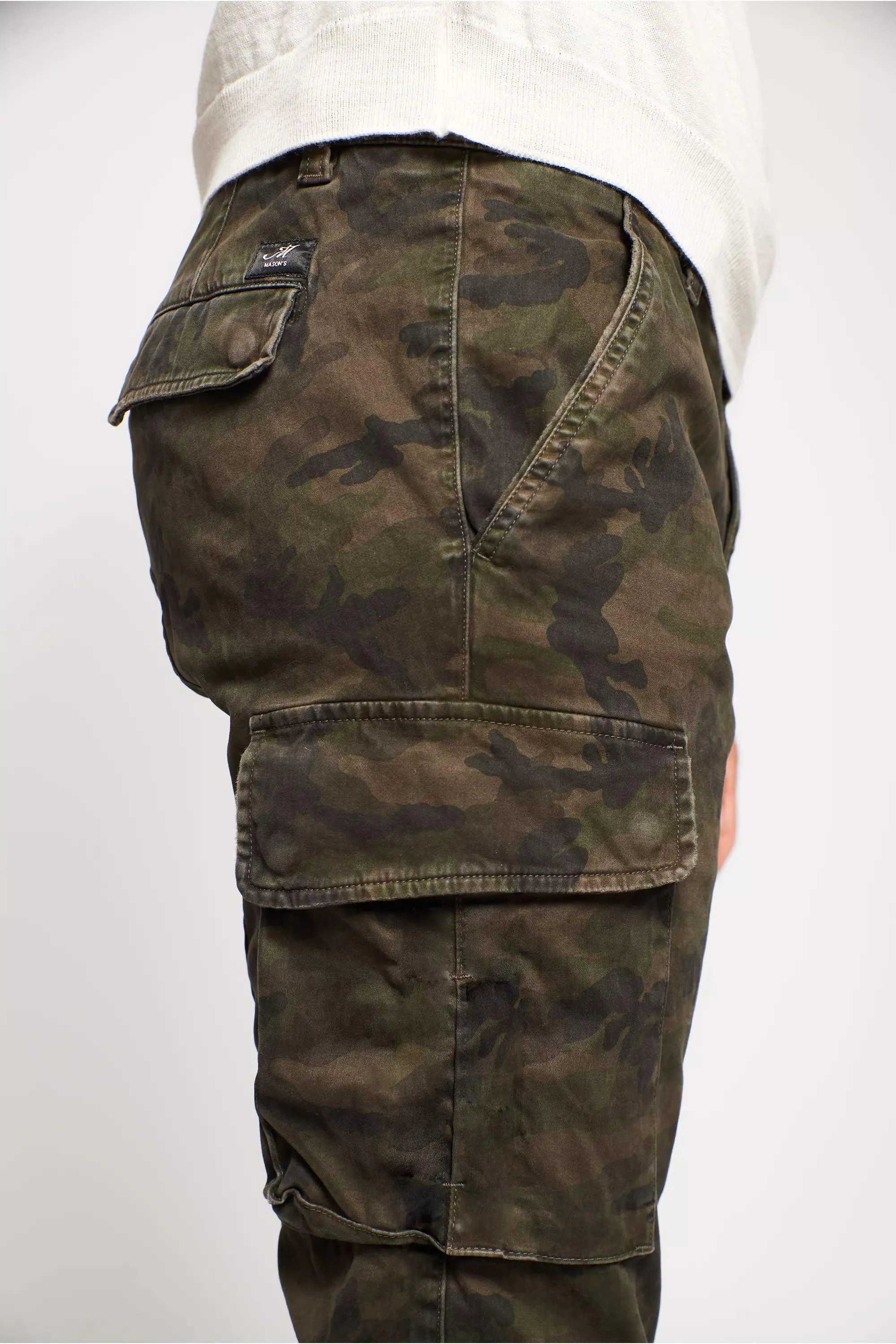 Chile man cargo pant in satin camouflage pattern extra slim ① sold by Mason's product image thumbnail 2