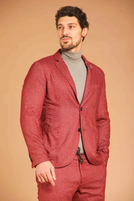 Da Vinci men's blazer in wool-effect flannel regular fit sold by Mason's