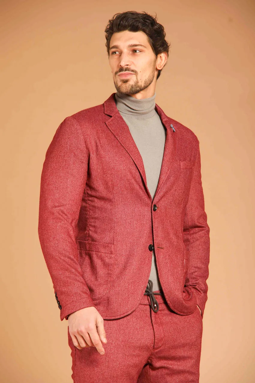 Da Vinci men's blazer in wool-effect flannel regular fit sold by Mason's