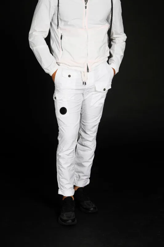 George man cargo pants in tencel and cotton Logo edition carrot fit sold by Mason's