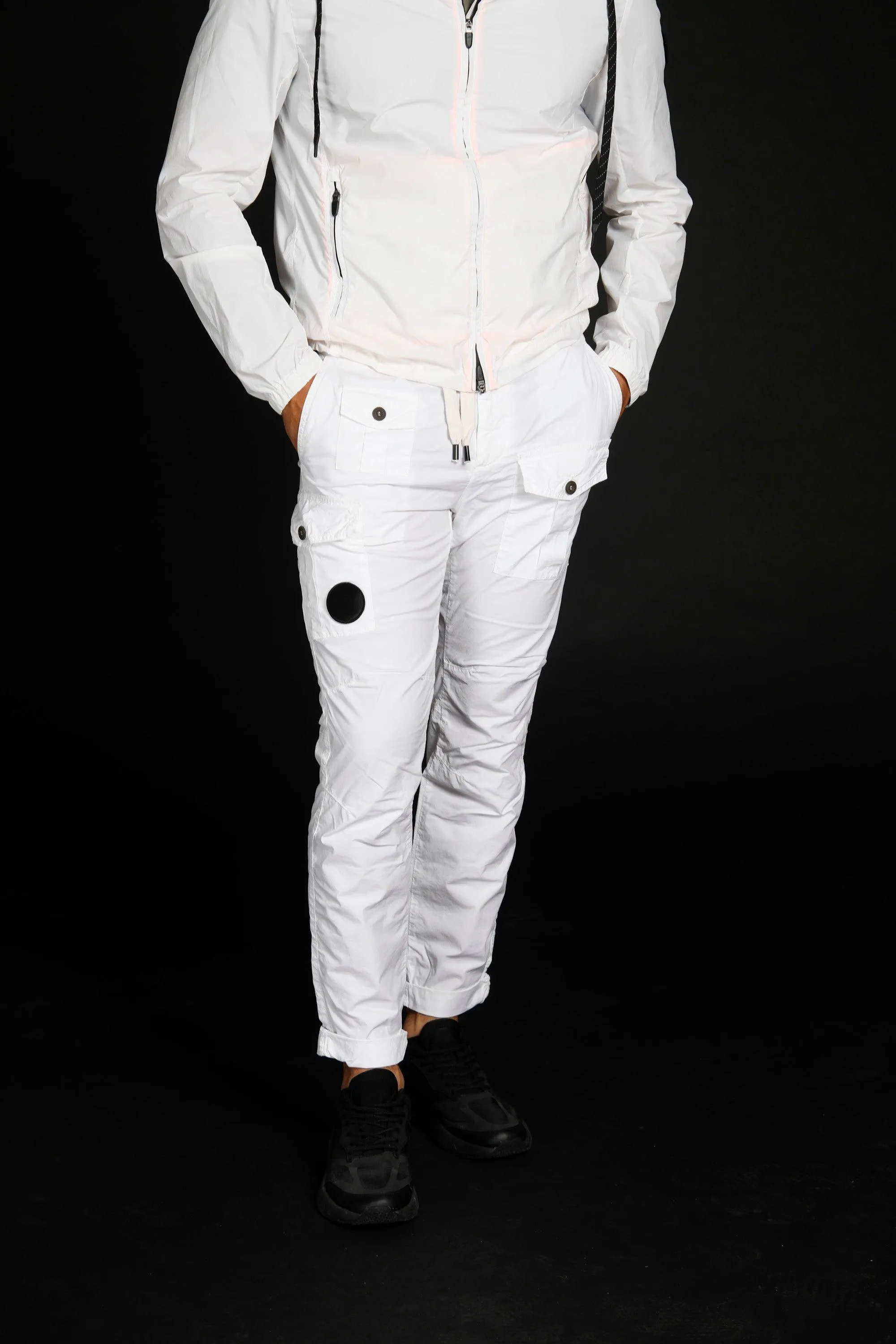 George man cargo pants in tencel and cotton Logo edition carrot fit sold by Mason's