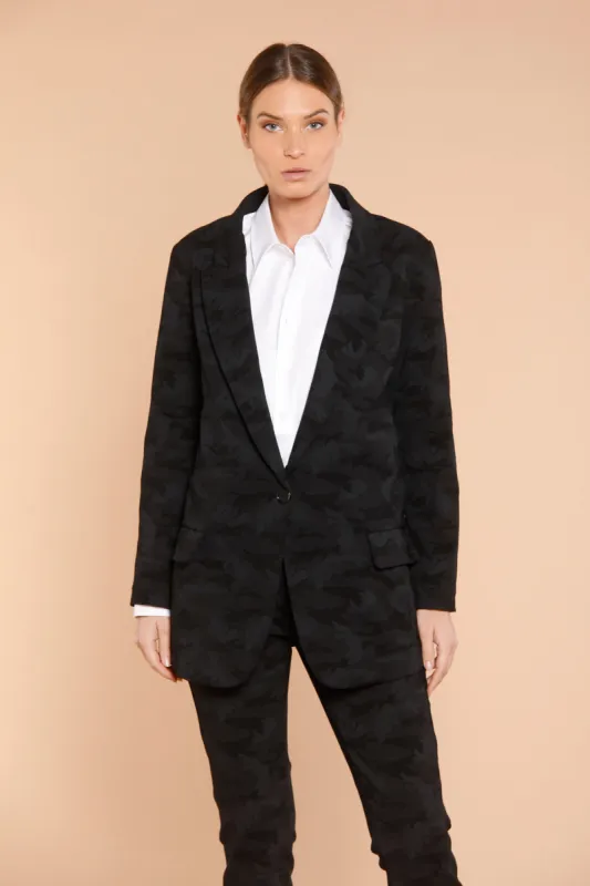 Letizia woman blazer in jersey with camouflage pattern sold by Mason's