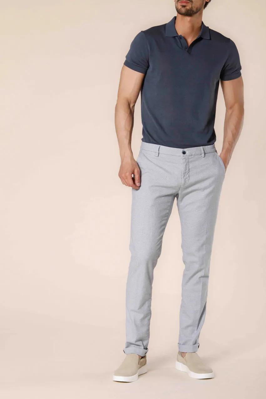 Milano Style men's chino pants in cotton with micro print extra slim sold by Mason's