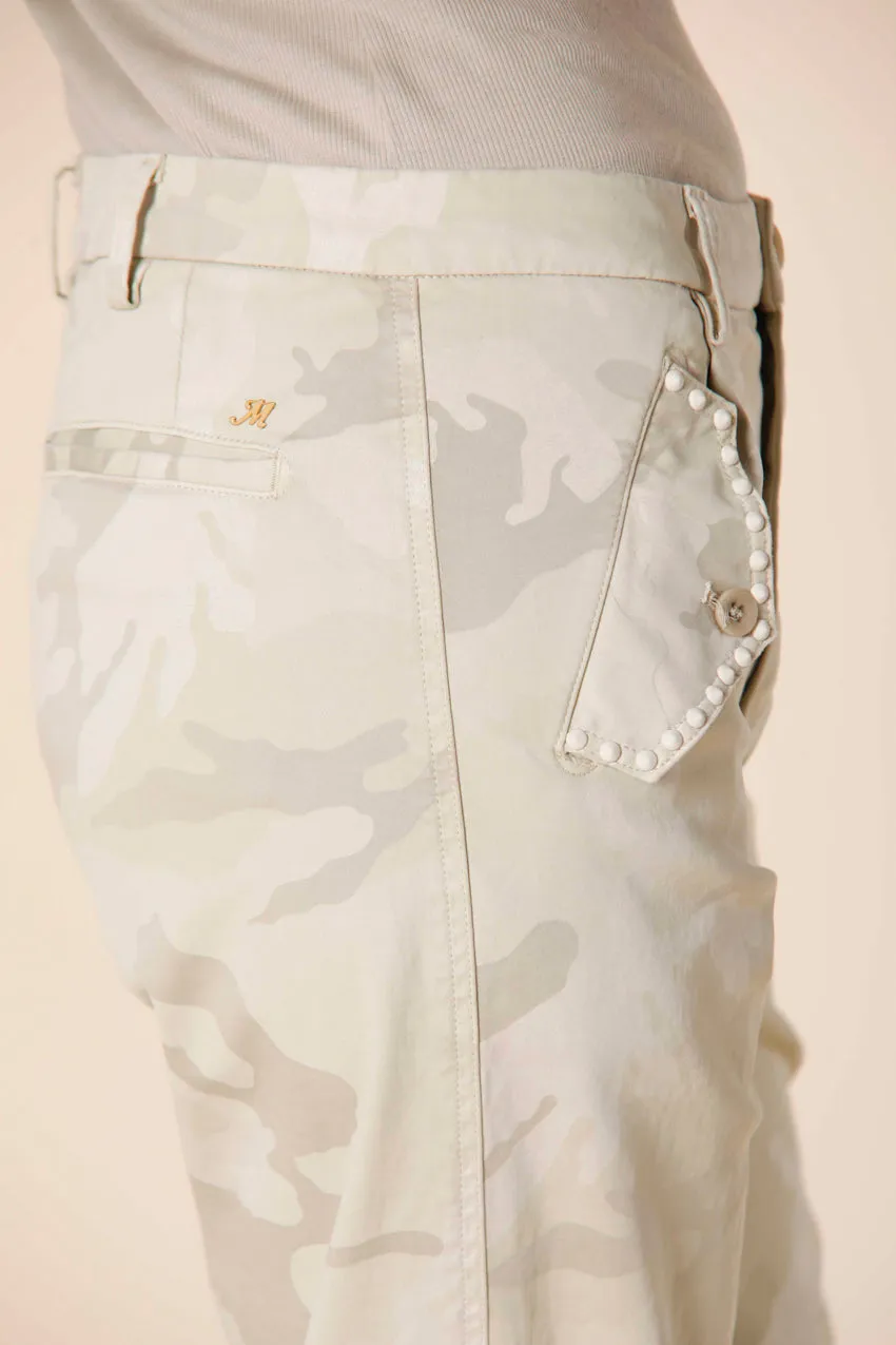 Evita women's cargo pants in satin with camouflage print curvy sold by Mason's product image thumbnail 2
