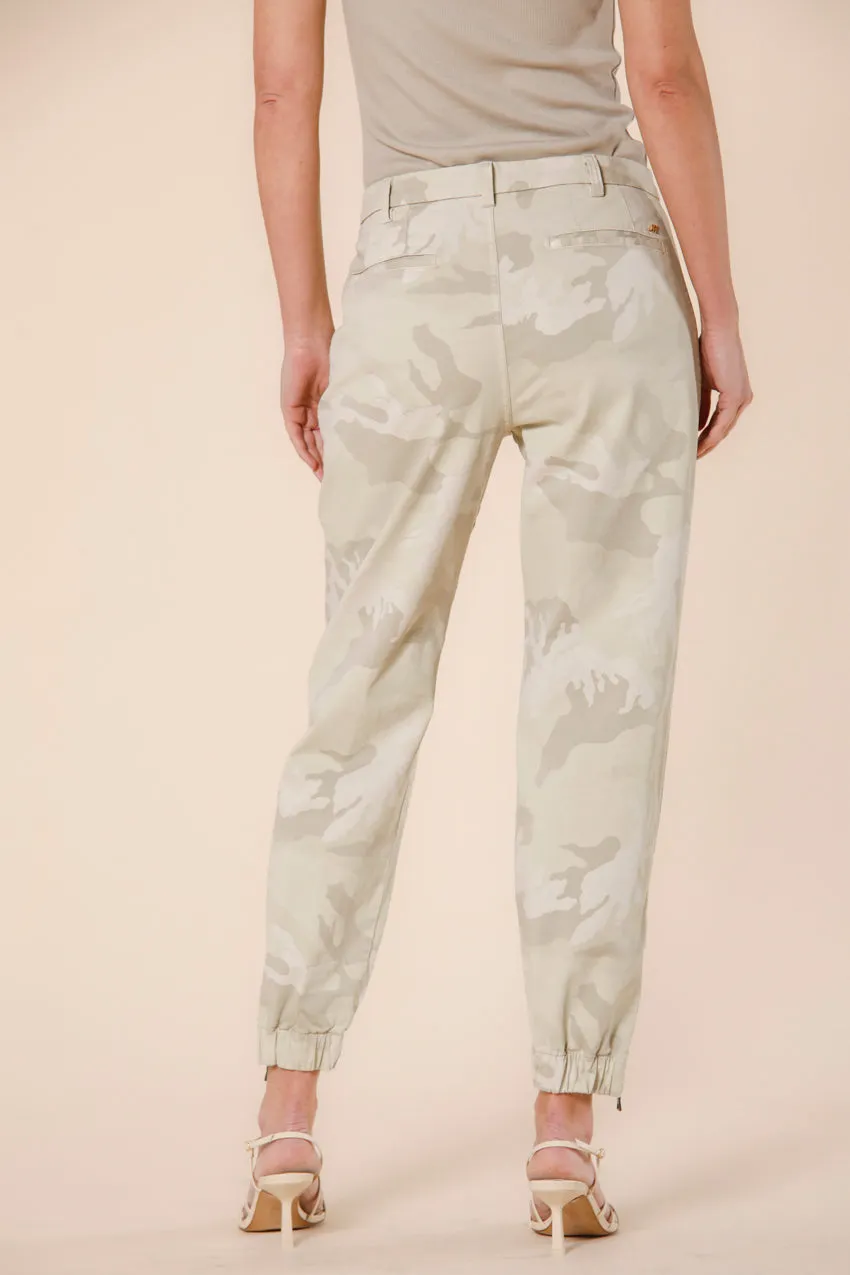 Evita women's cargo pants in satin with camouflage print curvy sold by Mason's product image thumbnail 3