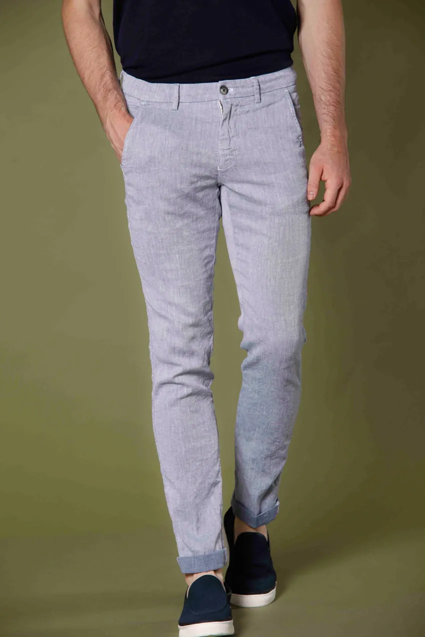 Torino Style men's chino pants in cotton twill and linen slim sold by Mason's