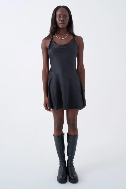 Onyx Satin Chain Mini Dress made by The Ragged Priest
