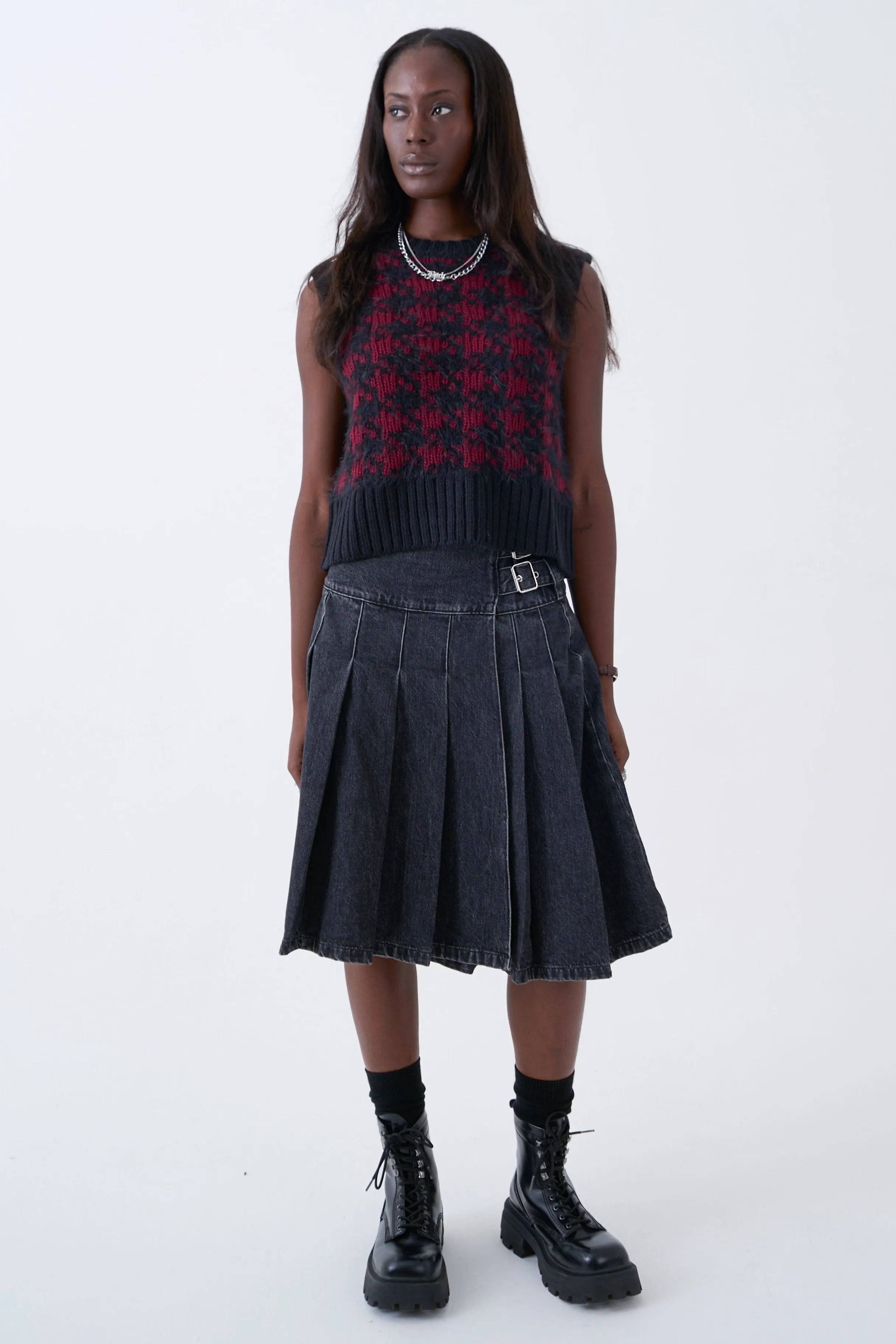 Jasper Grunge Houndstooth Knit Vest sold by The Ragged Priest product image thumbnail 2