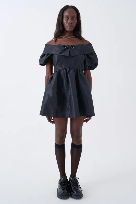 Chamber Black Puff Sleeve Mini Dress made by The Ragged Priest