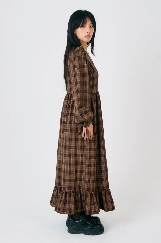 Shire Check Maxi Dress made by The Ragged Priest