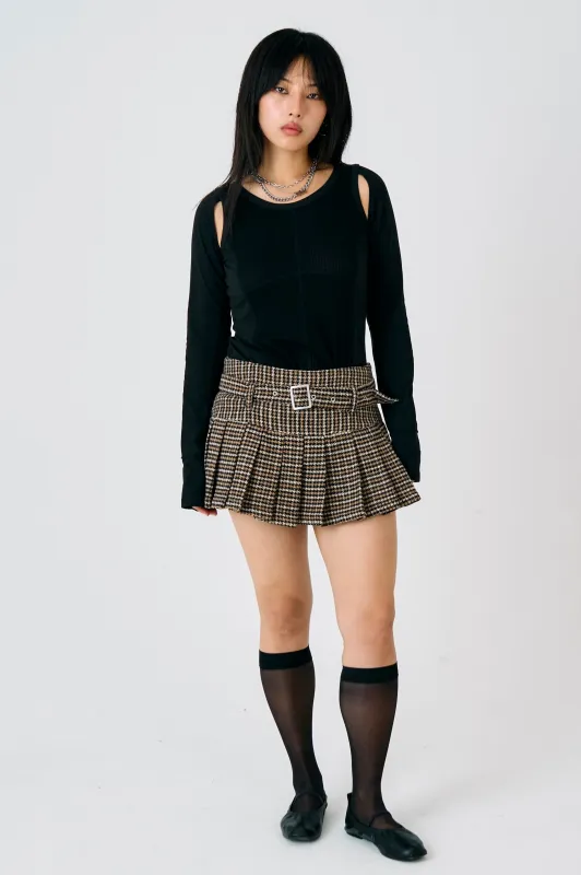 Moor Houndstooth Pleated Mini Skirt made by The Ragged Priest