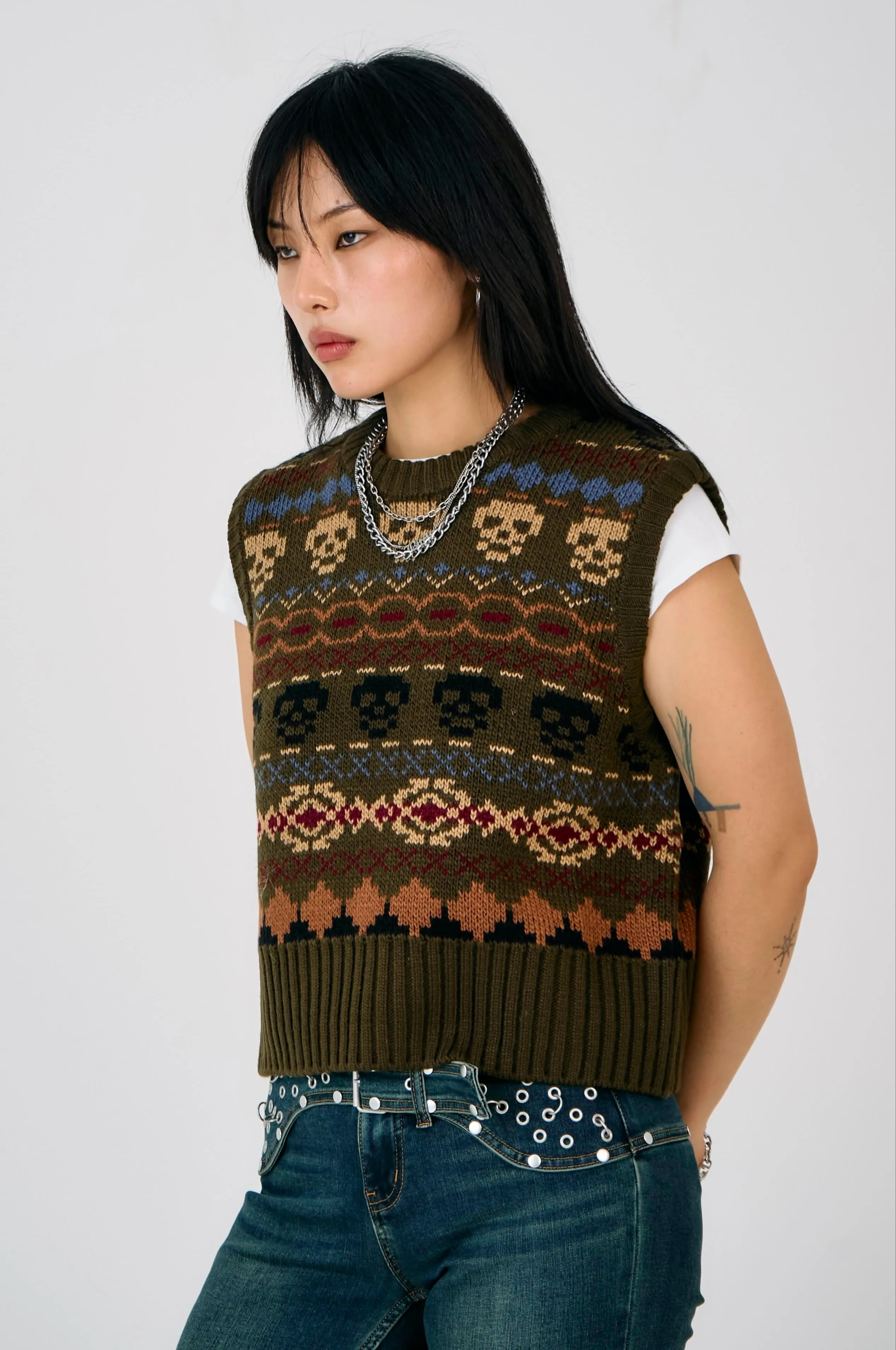 Quill Grunge Fair Isle Knit Vest sold by The Ragged Priest product image thumbnail 5