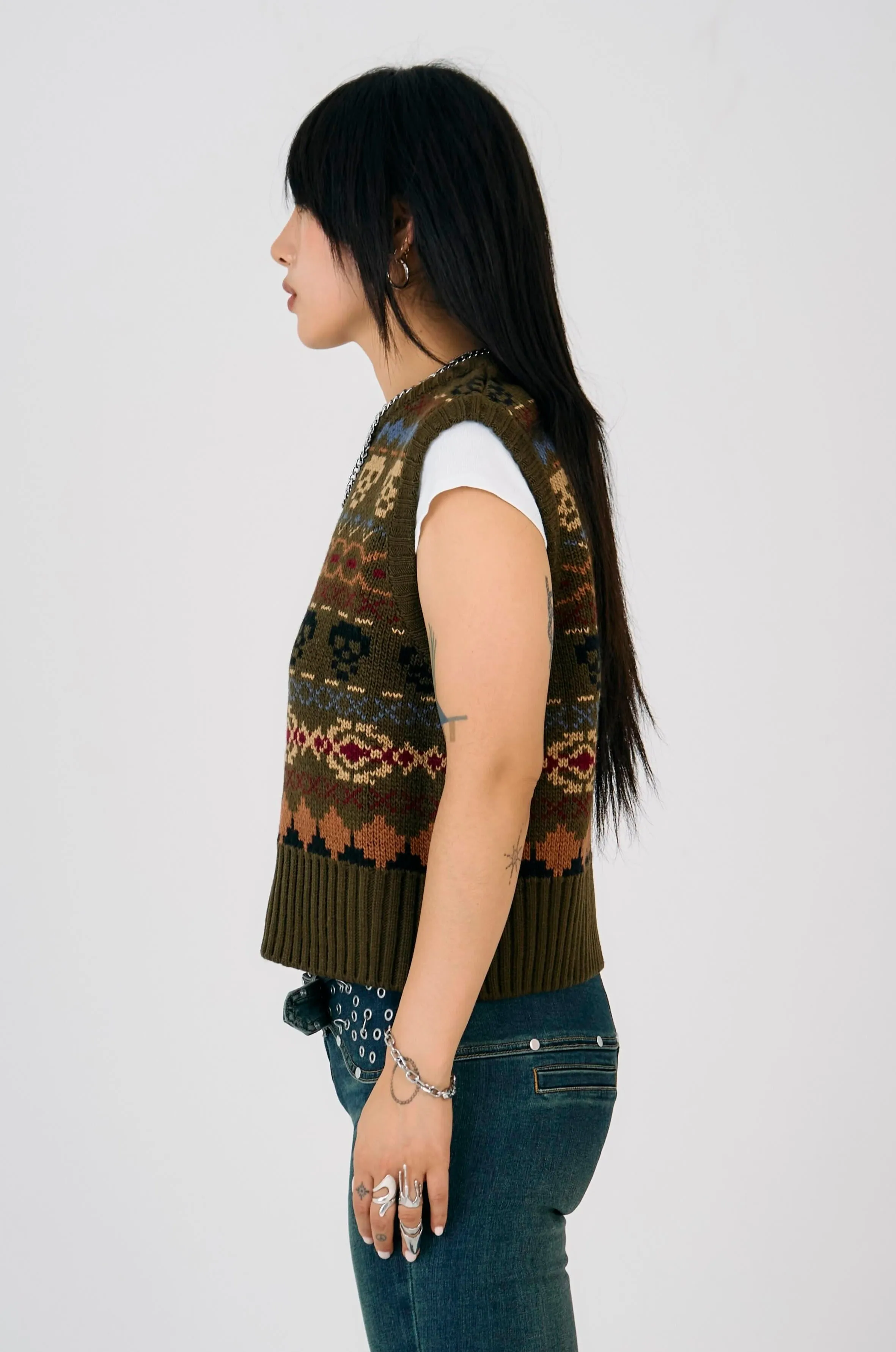 Quill Grunge Fair Isle Knit Vest sold by The Ragged Priest product image thumbnail 4