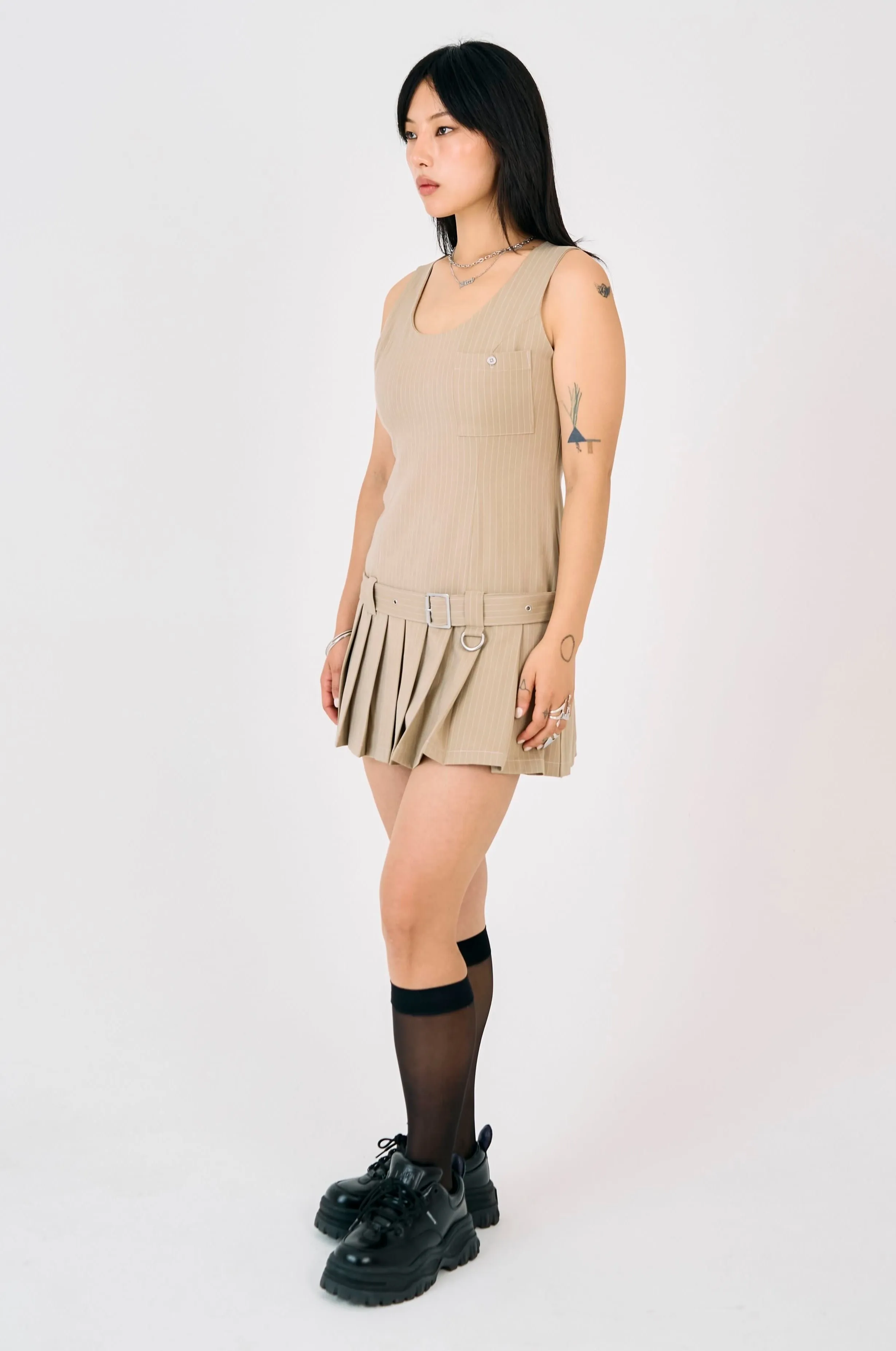 Draper Pleated Mini Dress sold by The Ragged Priest product image thumbnail 3