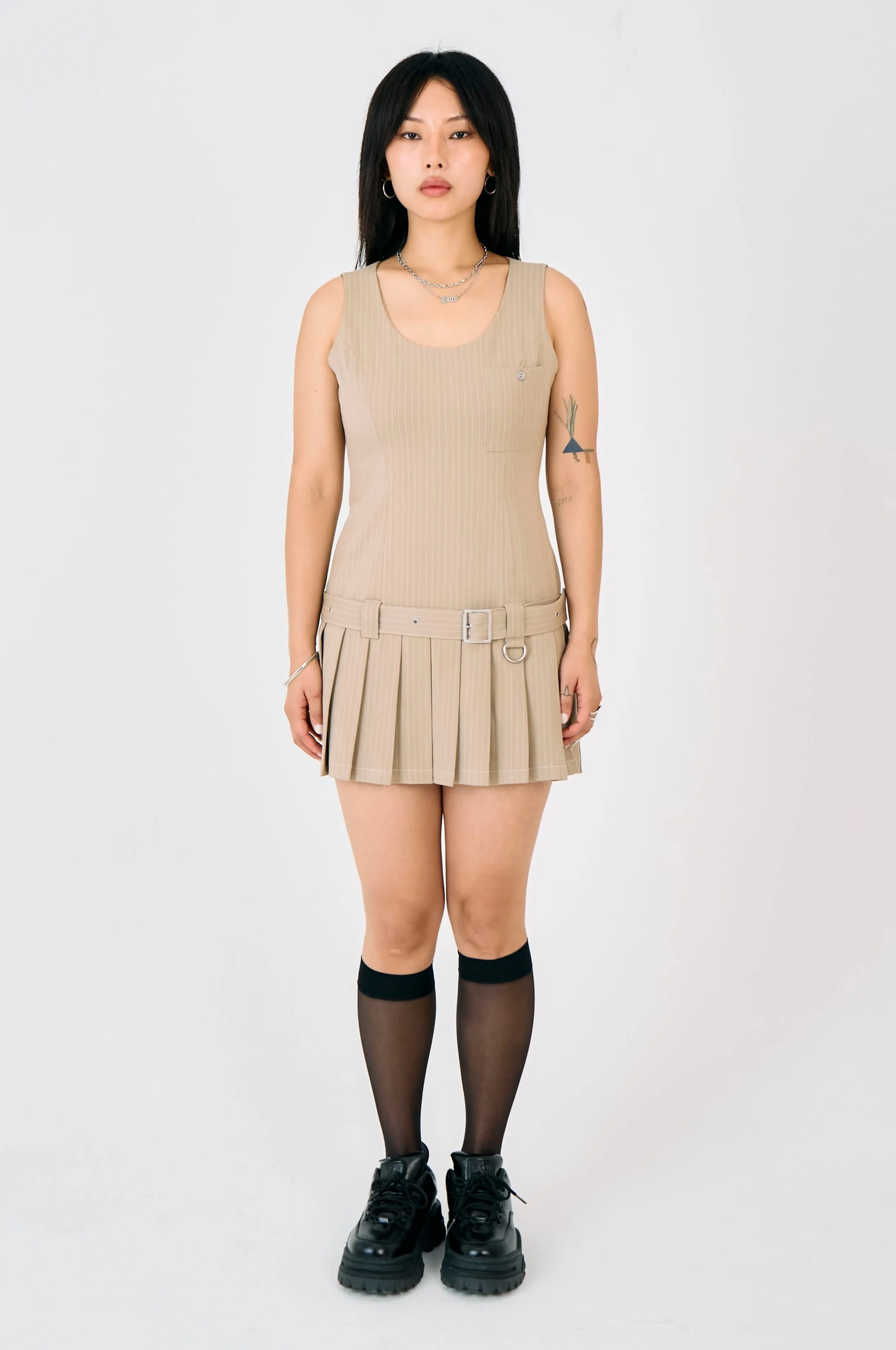 Draper Pleated Mini Dress sold by The Ragged Priest product image thumbnail 2