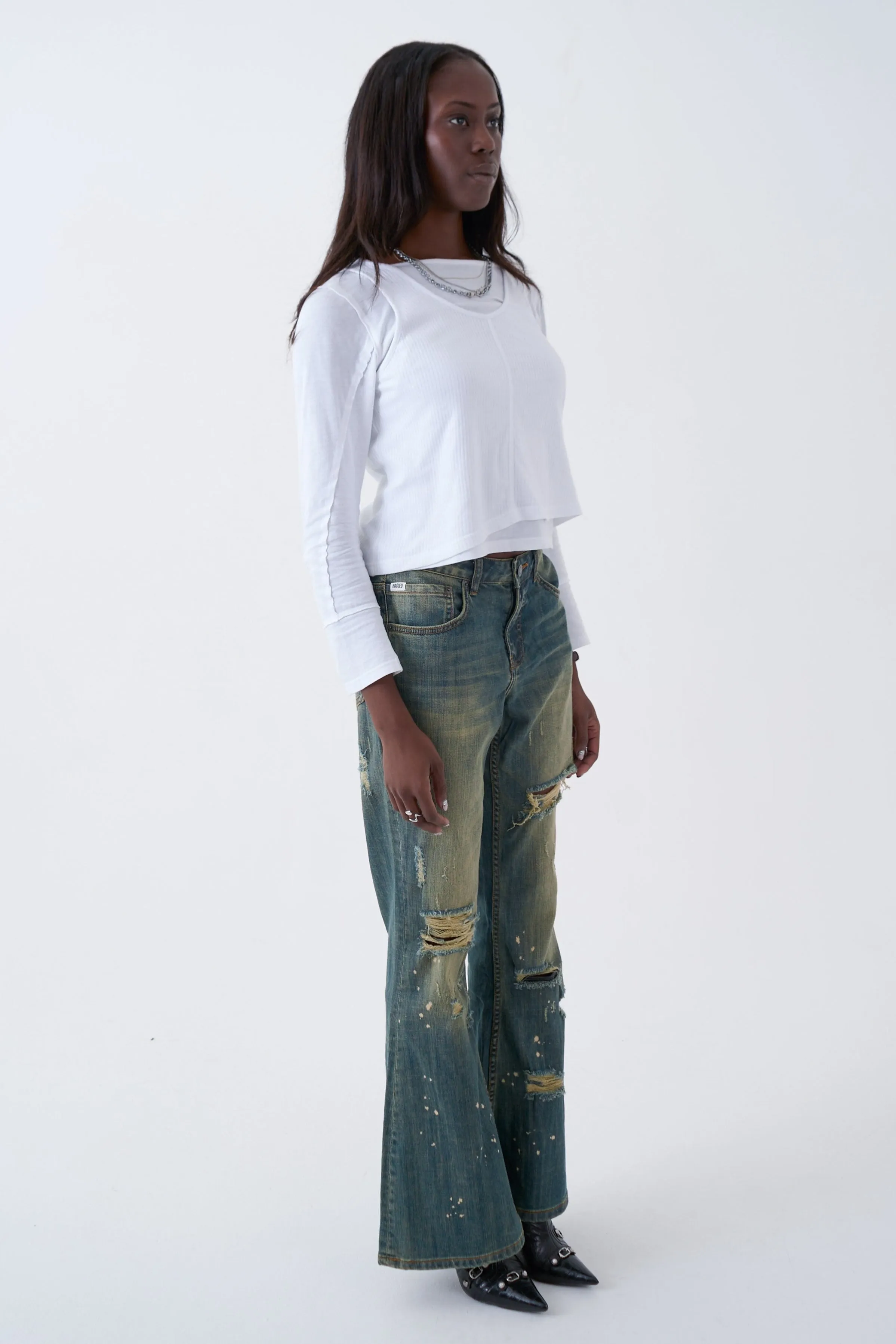 Alexa Distressed Bootcut Jeans sold by The Ragged Priest product image thumbnail 4