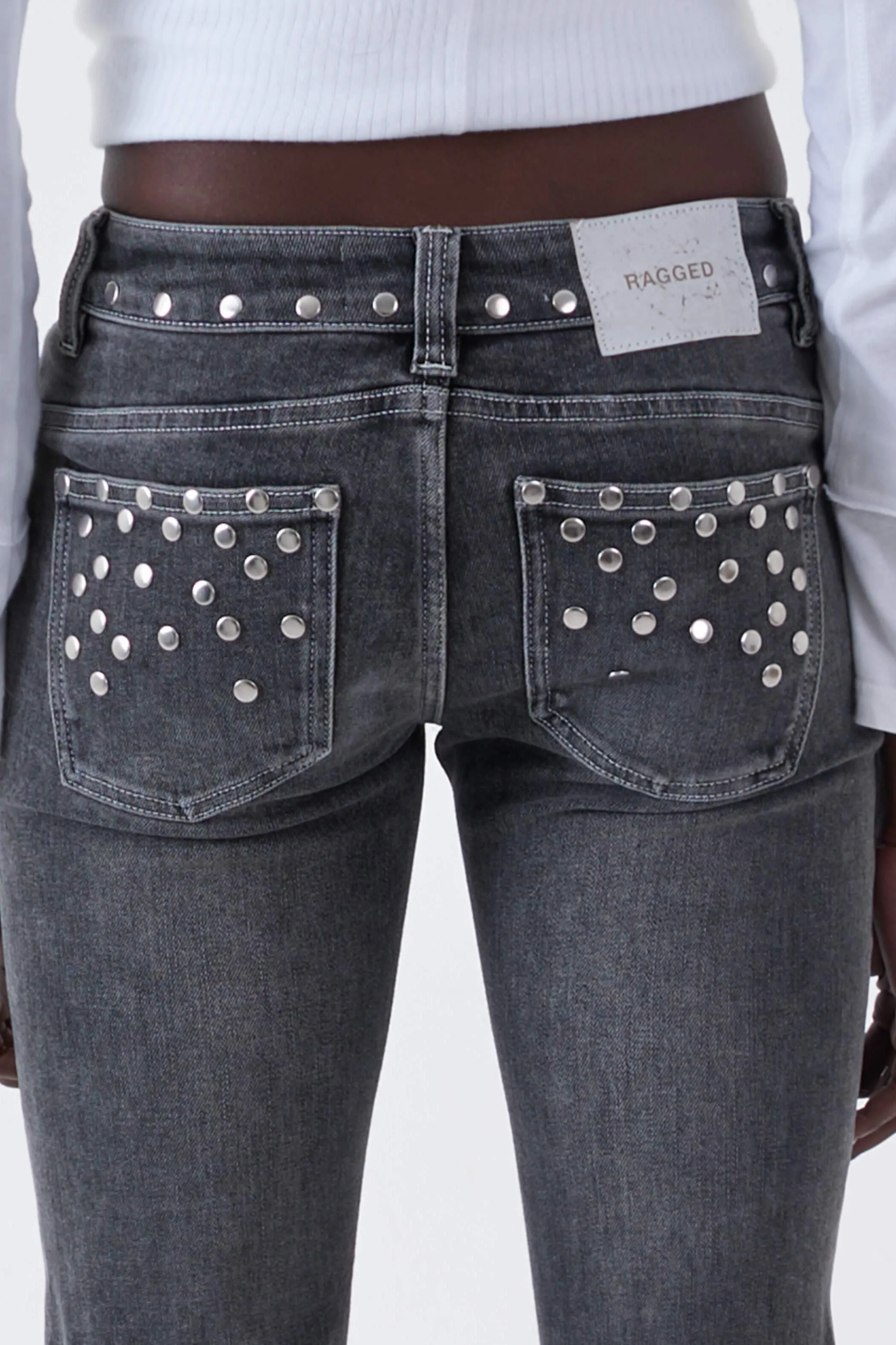 Locket Grey Studded Bootcut Flare Jeans sold by The Ragged Priest product image thumbnail 5