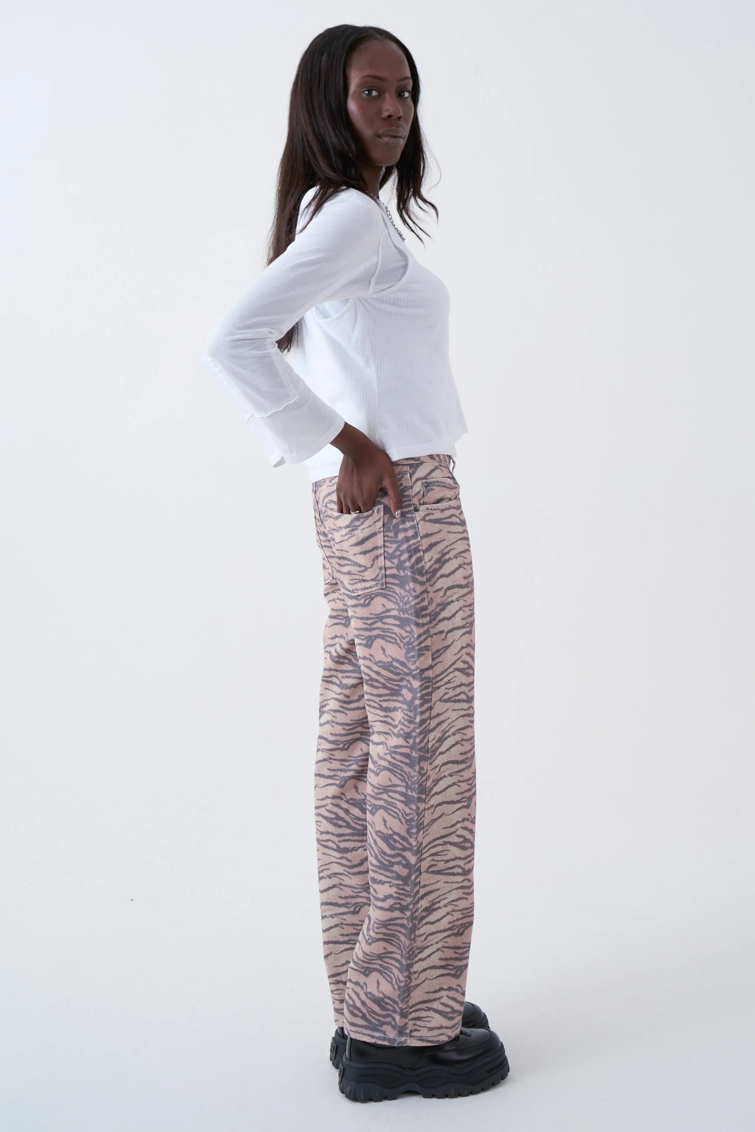 Tiger Print Dad Jeans sold by The Ragged Priest product image thumbnail 2