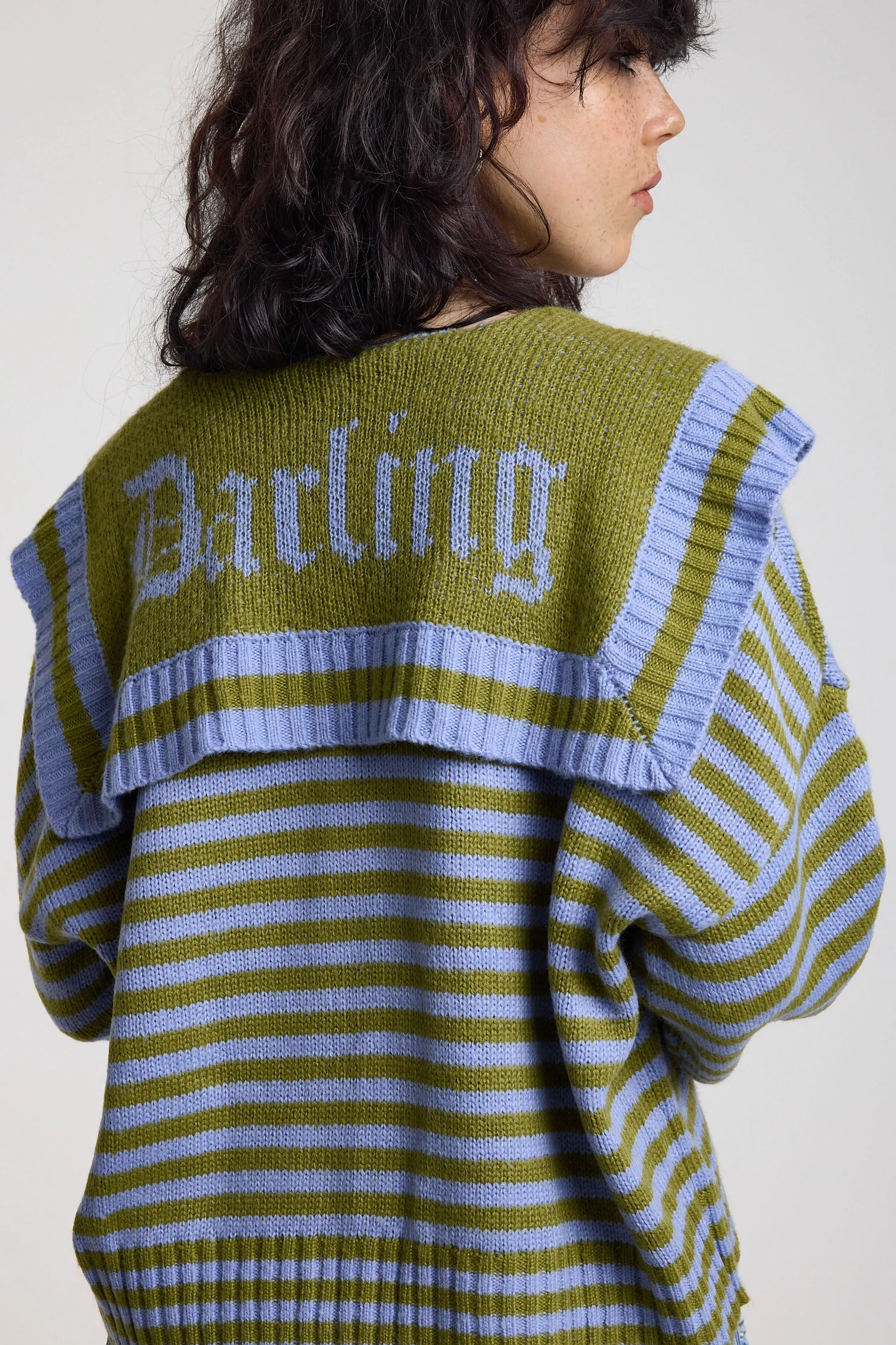 Darling Stripe Oversized Collar Cardigan sold by The Ragged Priest product image thumbnail 2