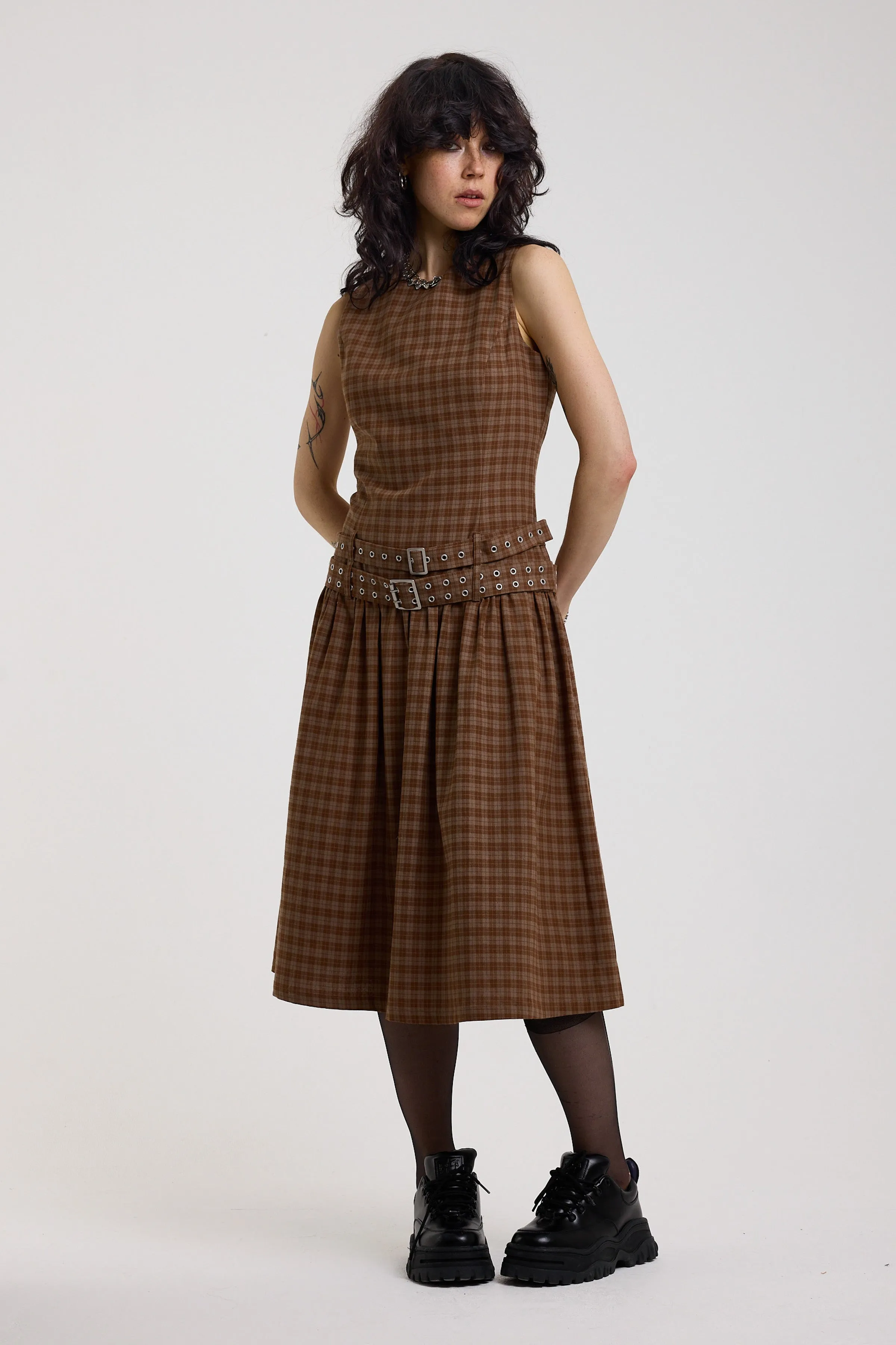 Pleasant Gingham Check Midi Dress sold by The Ragged Priest product image thumbnail 4