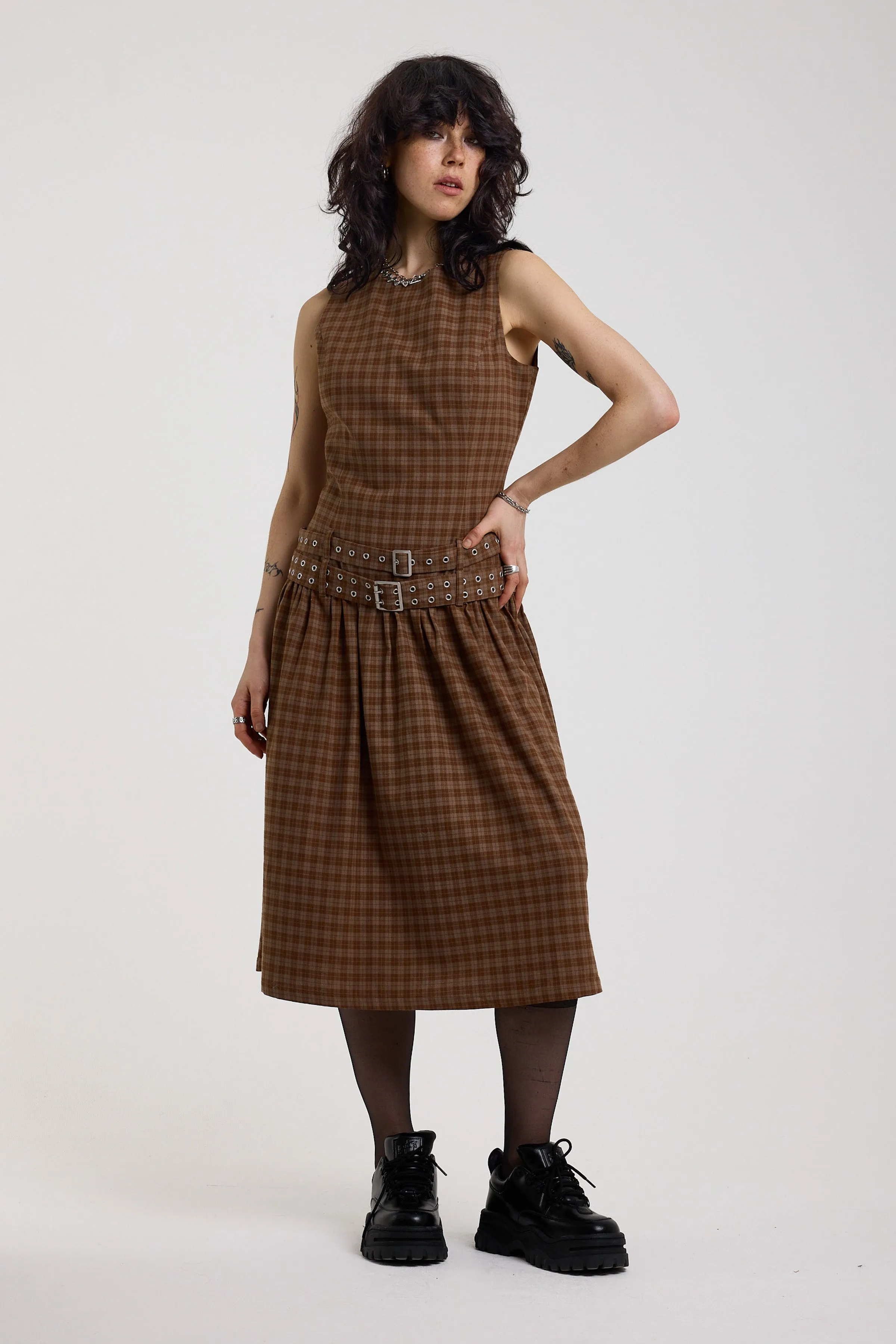 Pleasant Gingham Check Midi Dress sold by The Ragged Priest product image thumbnail 3