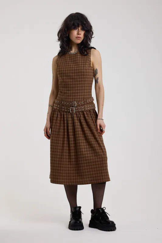 Pleasant Gingham Check Midi Dress made by The Ragged Priest