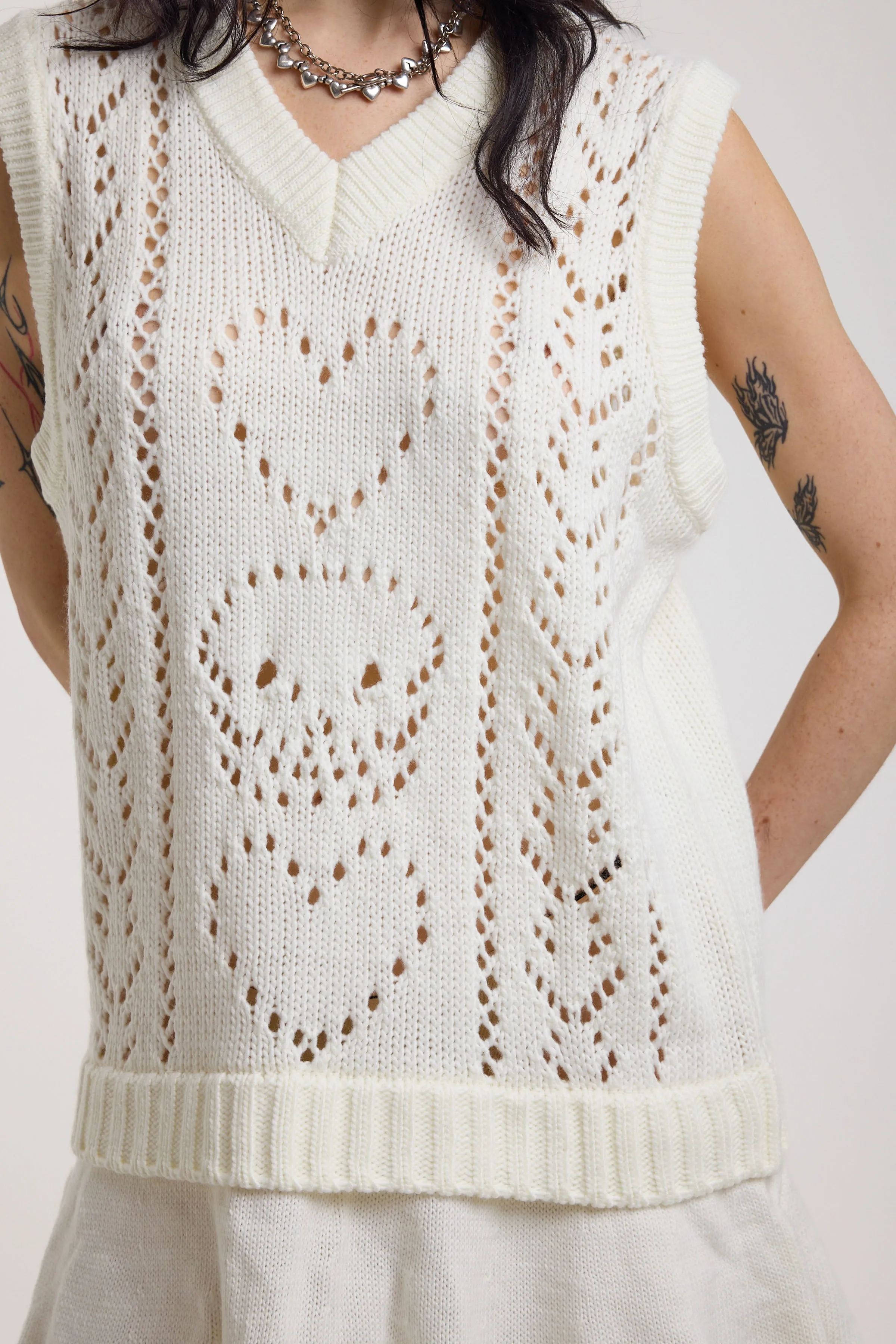 Tender Skull Pointelle Knit Mini Dress sold by The Ragged Priest product image thumbnail 3