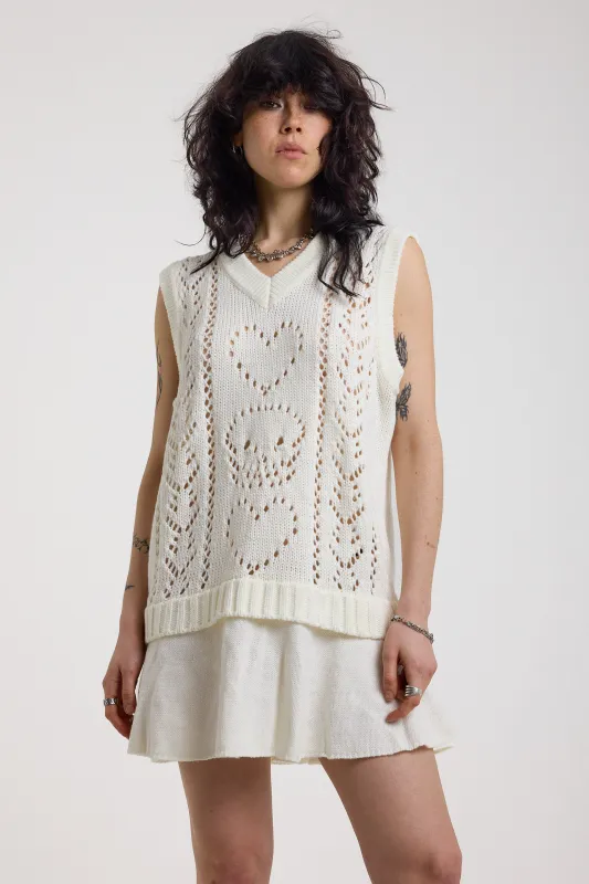 Tender Skull Pointelle Knit Mini Dress made by The Ragged Priest