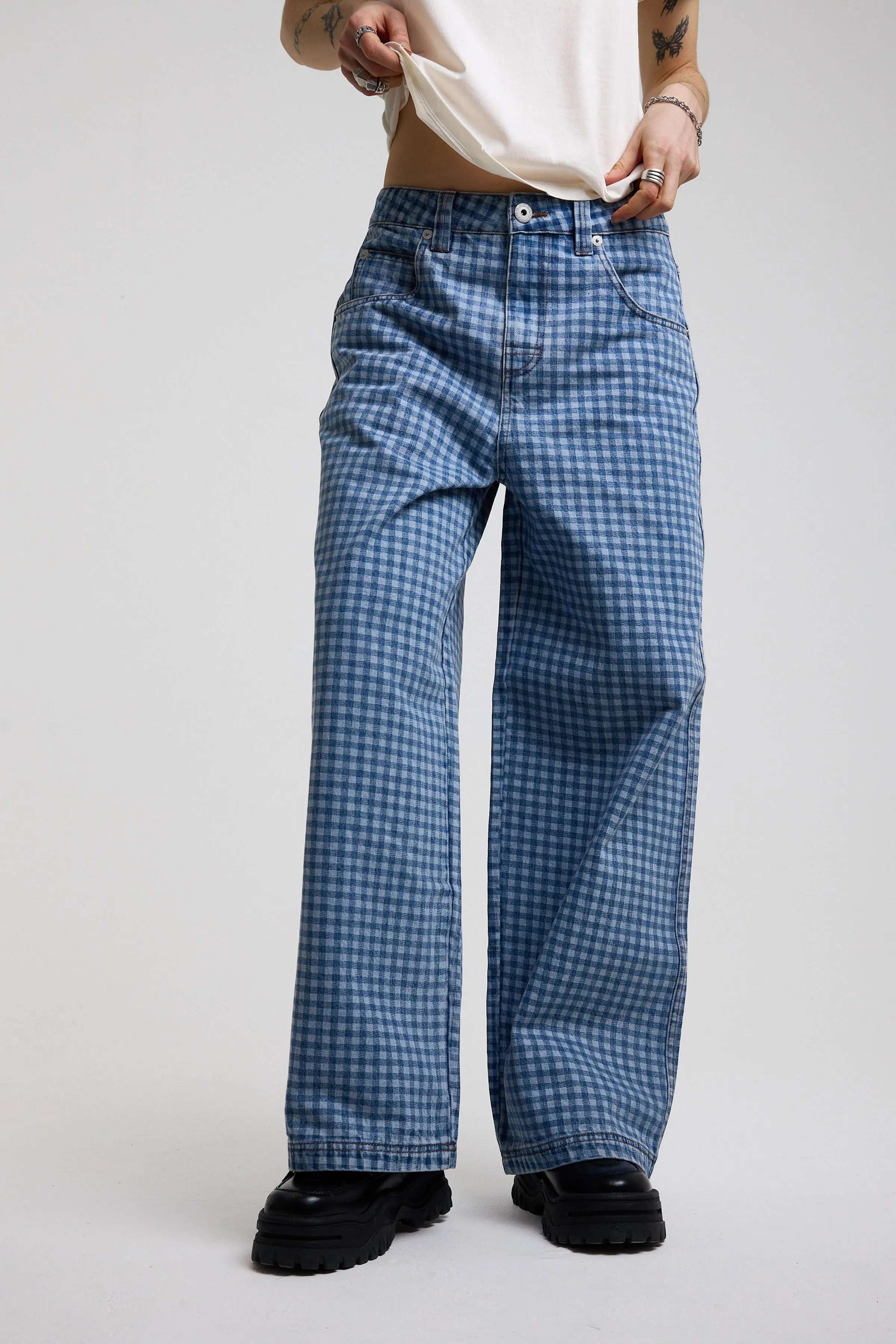 Wilder Super Baggy Gingham Jeans sold by The Ragged Priest product image thumbnail 2