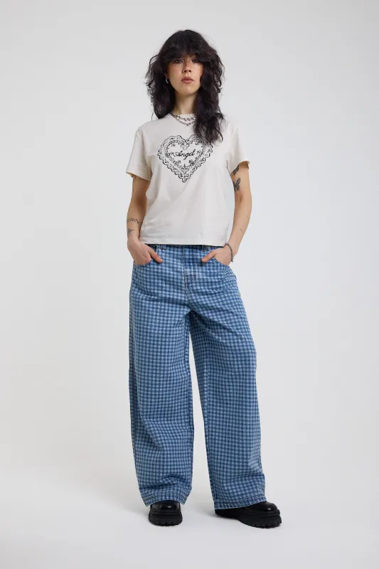 Wilder Super Baggy Gingham Jeans made by The Ragged Priest
