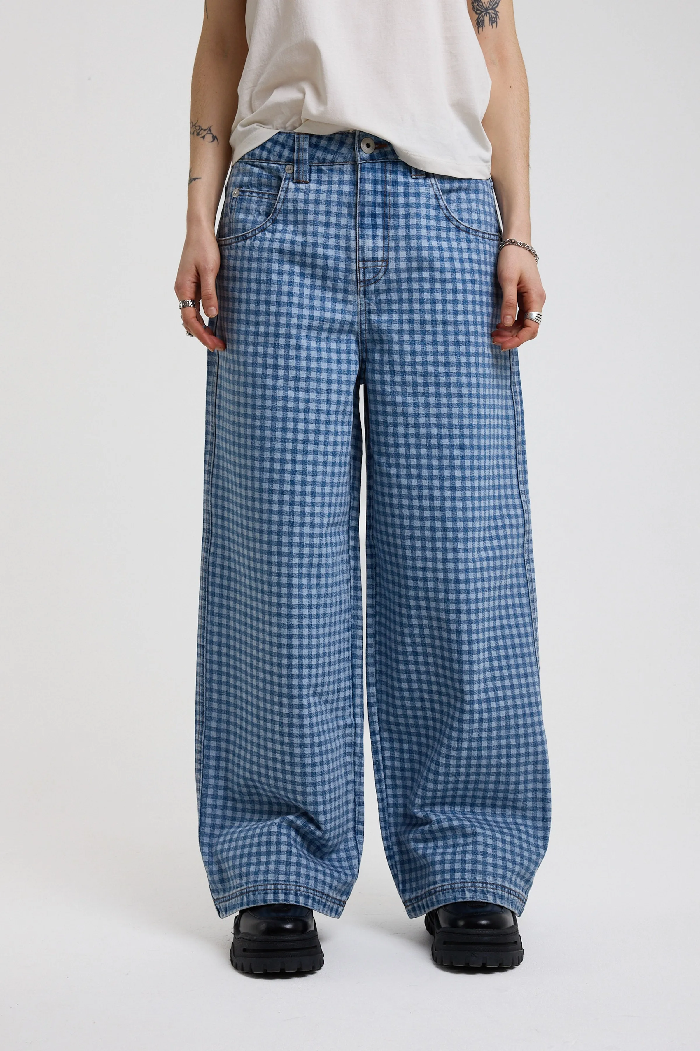 Wilder Super Baggy Gingham Jeans sold by The Ragged Priest product image thumbnail 5