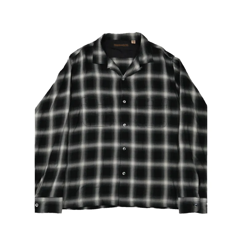 [2025SS] 4092 - Rayon Check Open Collar Shirt - made by Full Count