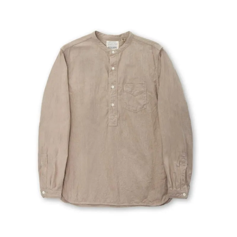 4084 Covert Chambray Stand Collar Shirt sold by Full Count