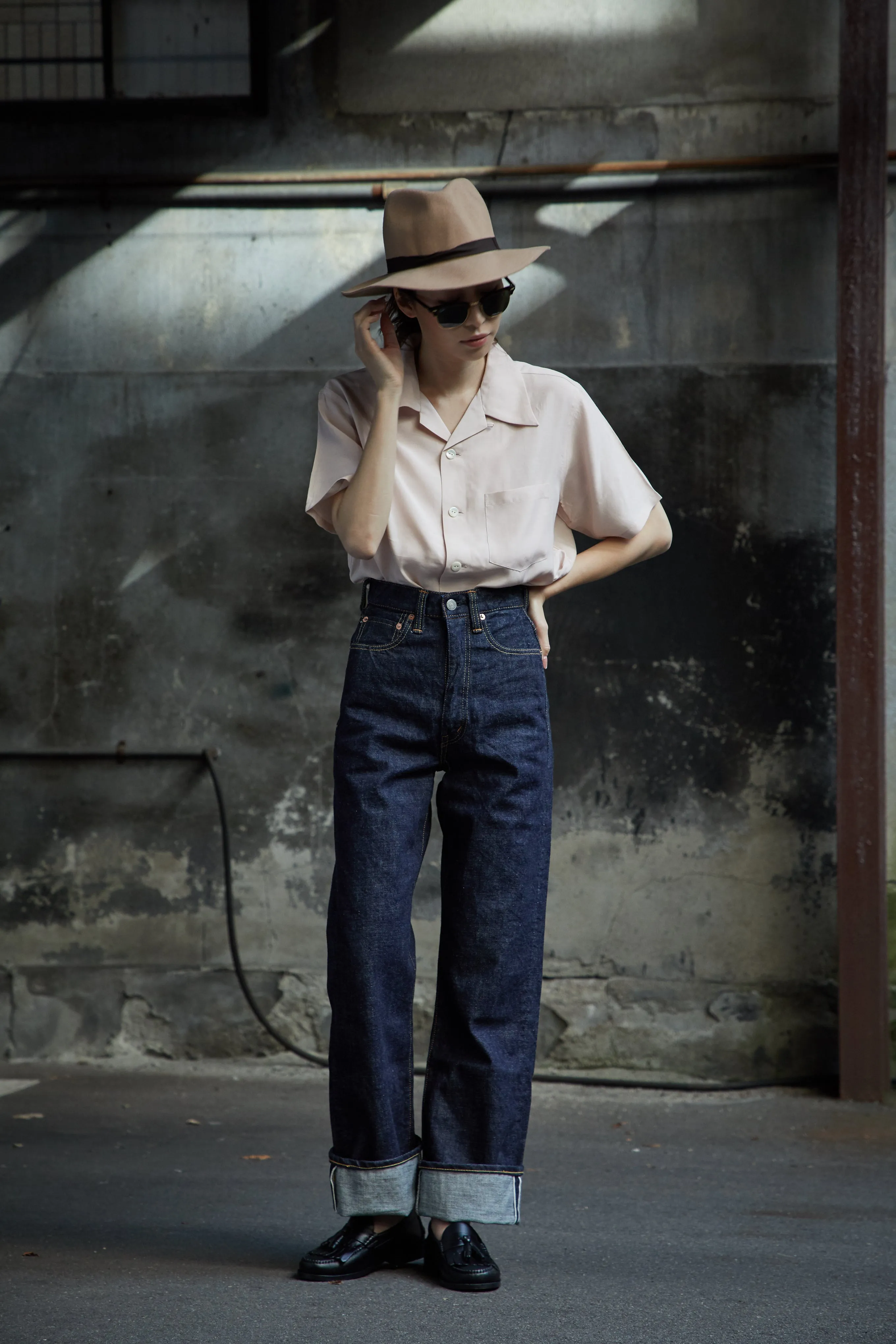 0107 - Womens Wide Straight “MONROE” Denim - sold by Full Count product image thumbnail 5