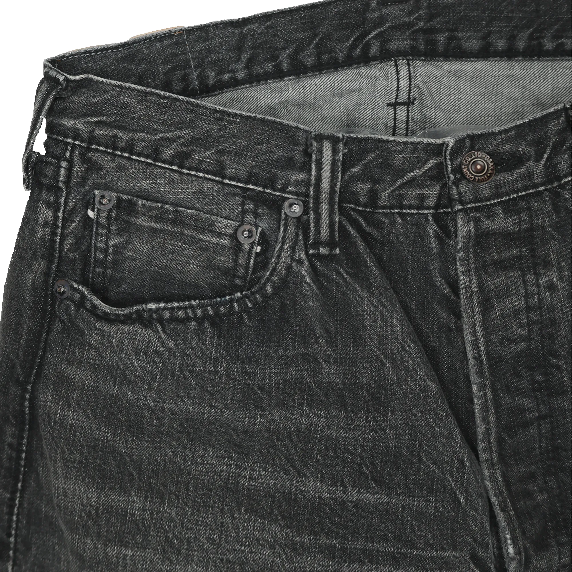 1904BKHW - 5 Pocket Black Denim Shorts Dartford - sold by Full Count product image thumbnail 3
