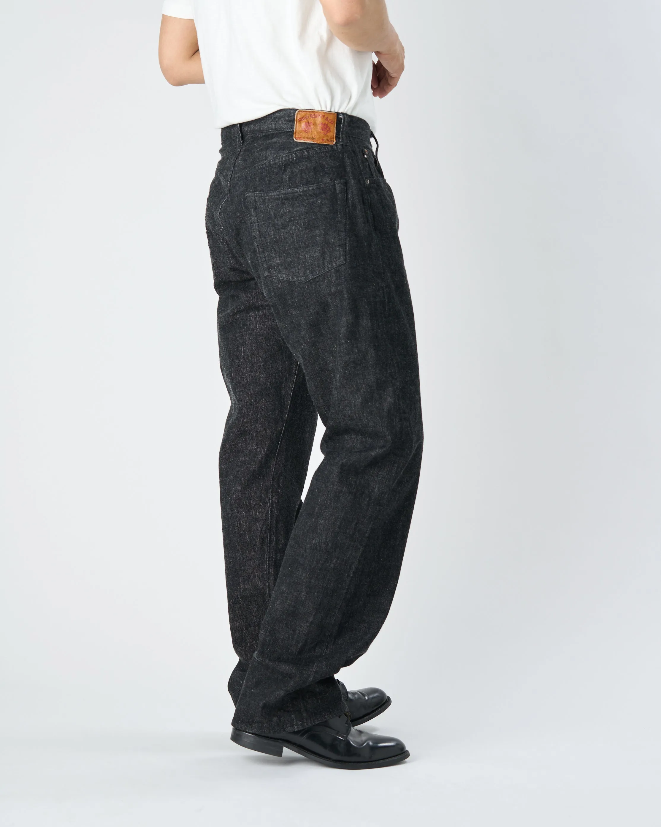 0105BK - Wide Black Denim - sold by Full Count product image thumbnail 4