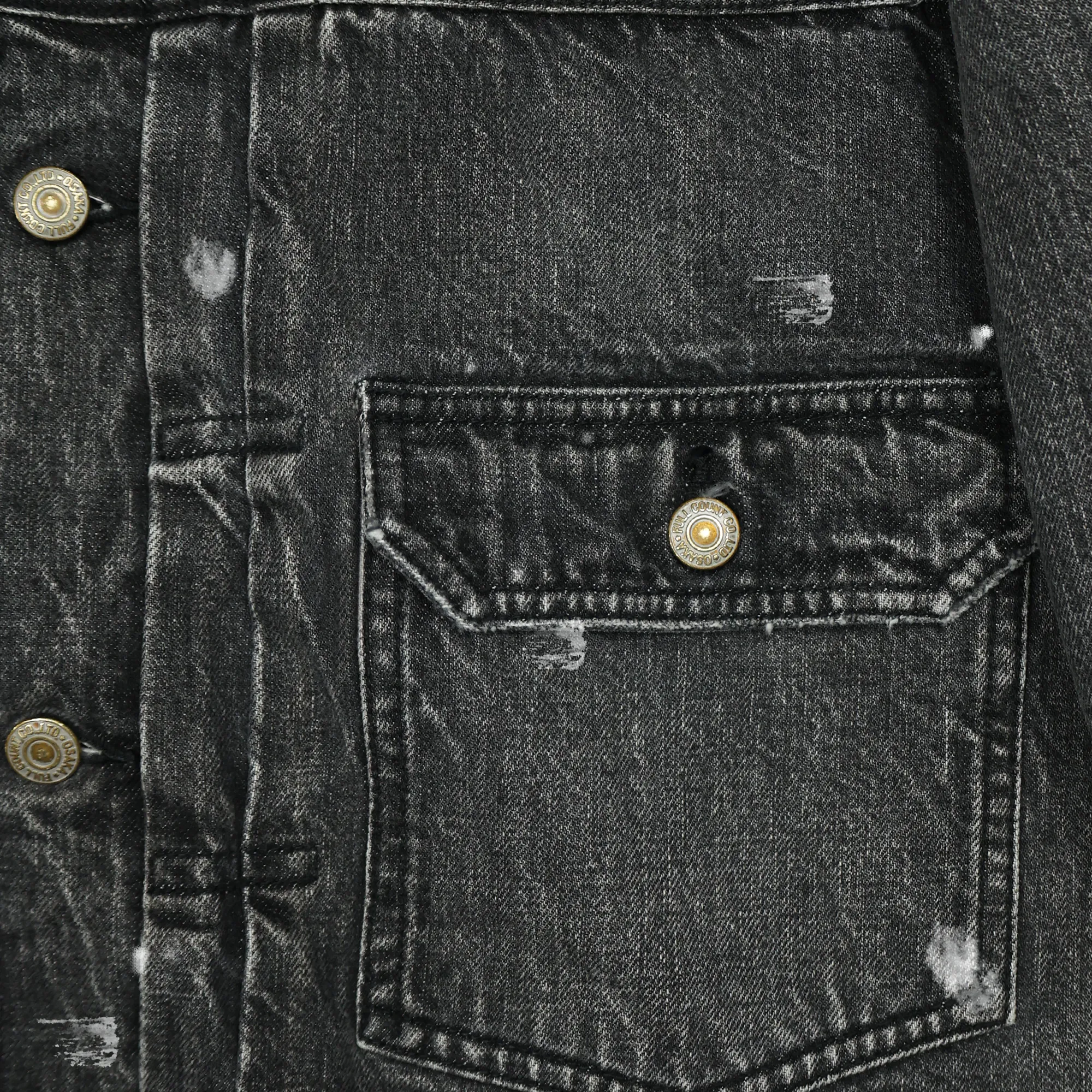 2102BKHW-SP - Type 2 Black Denim Jacket Dartford Splatter - sold by Full Count product image thumbnail 4